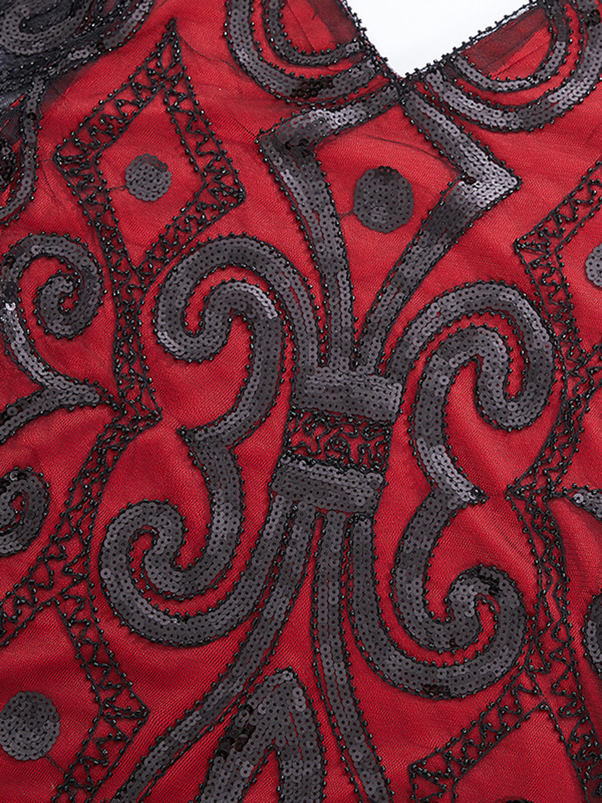 1920ER BLUMEN PAILLETTEN FRANSEN GATSBY KLEID - Image 5