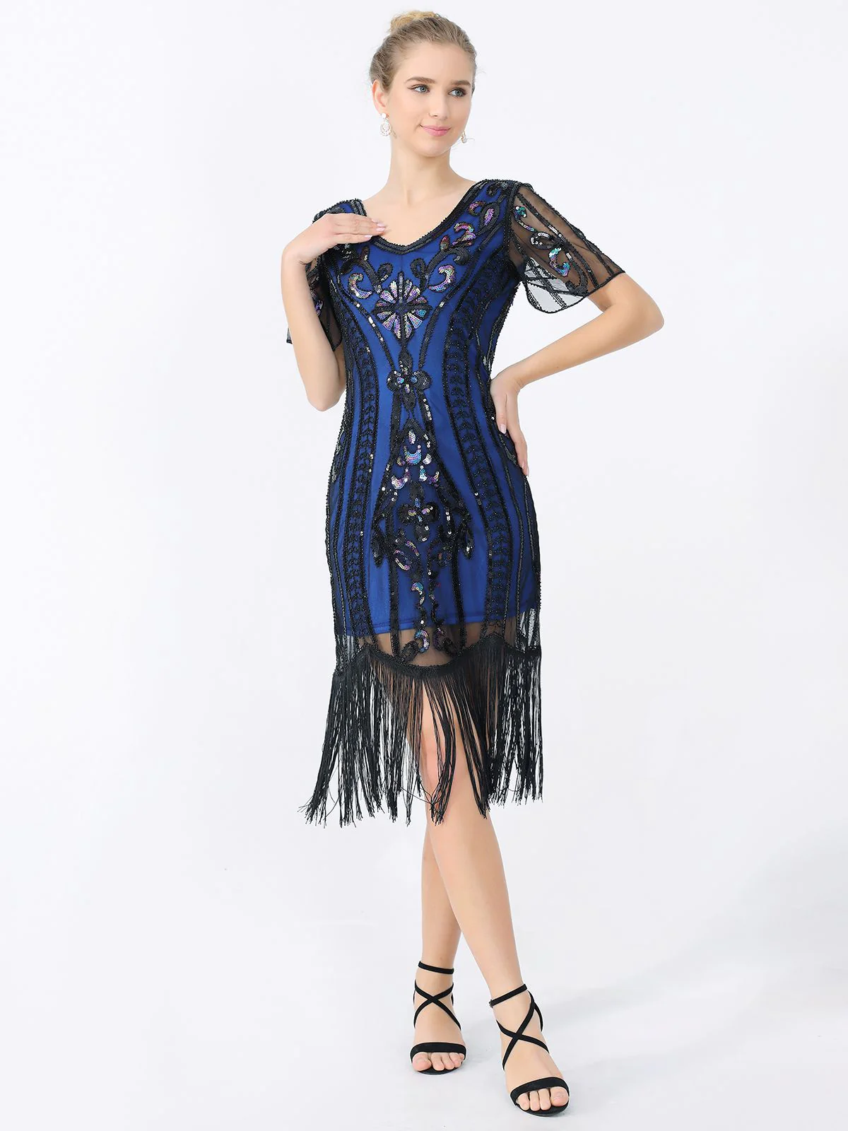 1920er Fransen Pailletten Flapper Kleid - Image 10