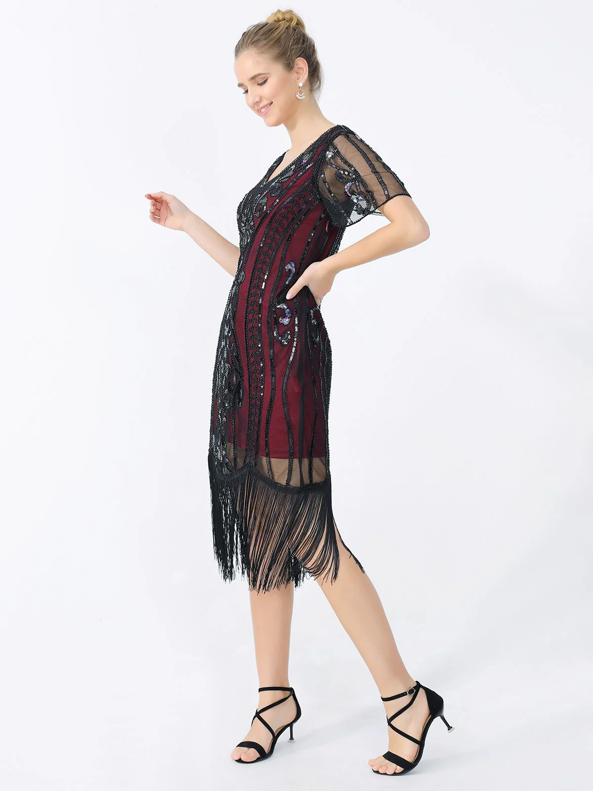 1920er Fransen Pailletten Flapper Kleid - Image 15