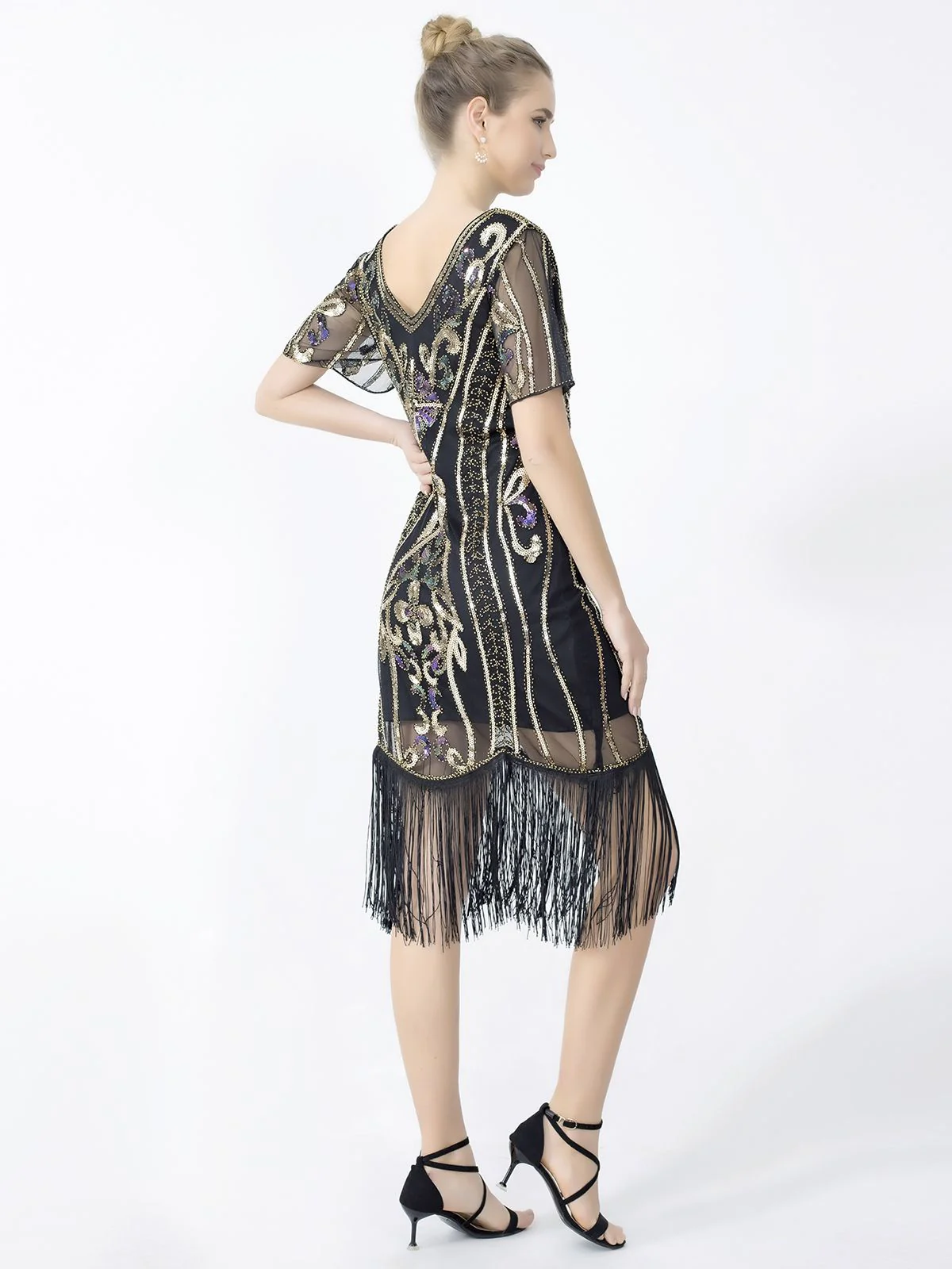 1920er Fransen Pailletten Flapper Kleid - Image 2
