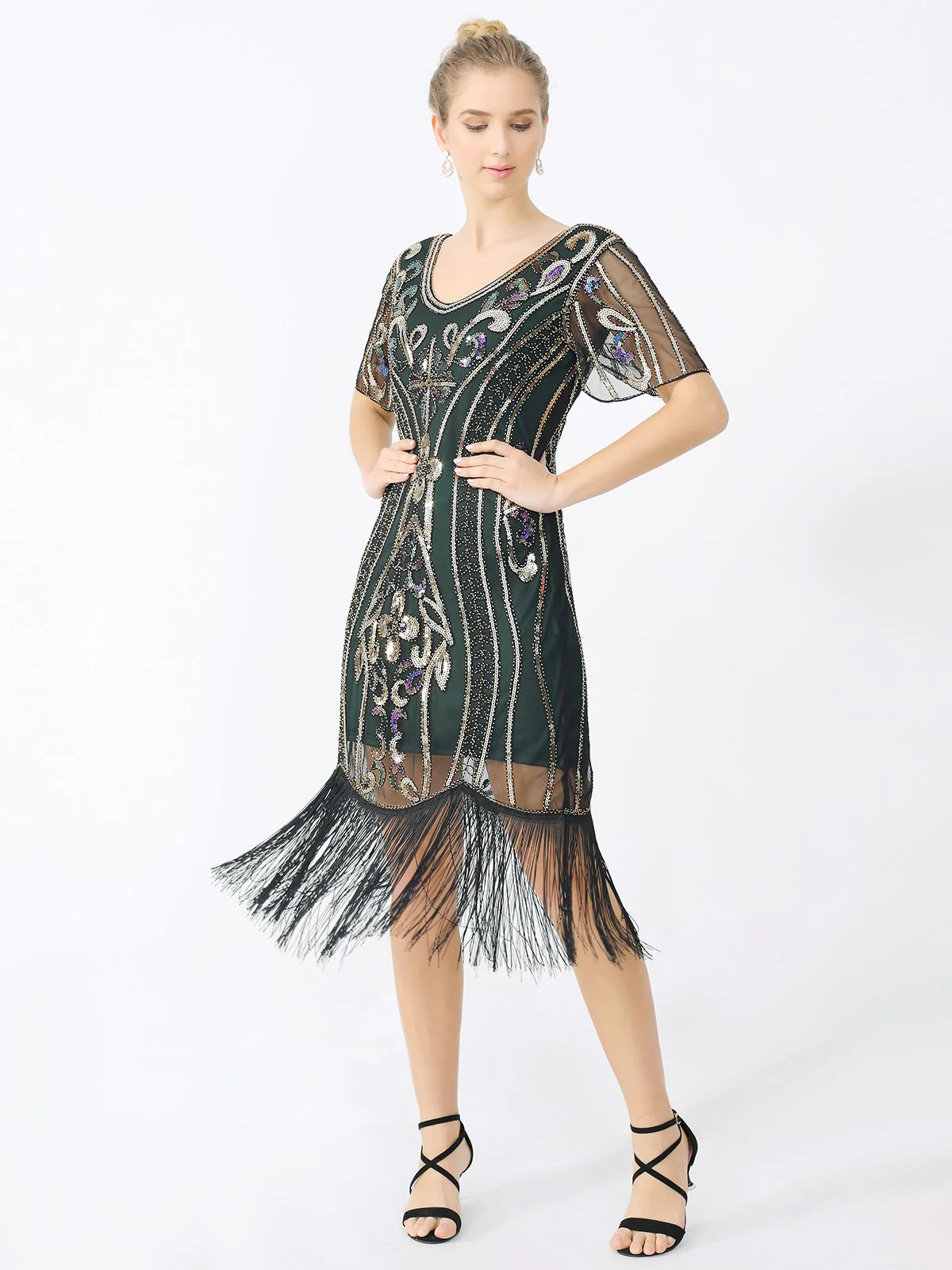 1920er Fransen Pailletten Flapper Kleid - Image 7
