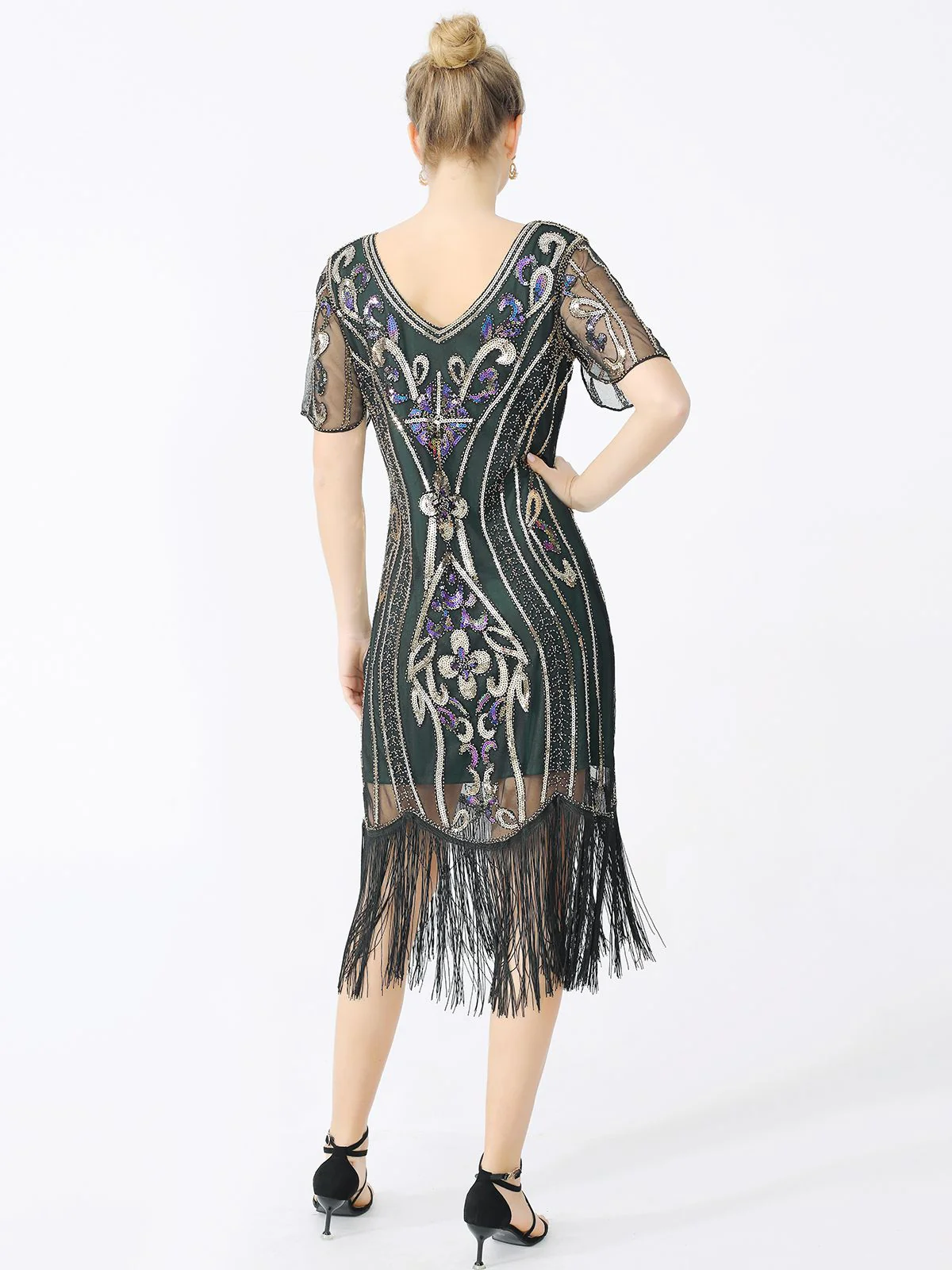 1920er Fransen Pailletten Flapper Kleid - Image 8