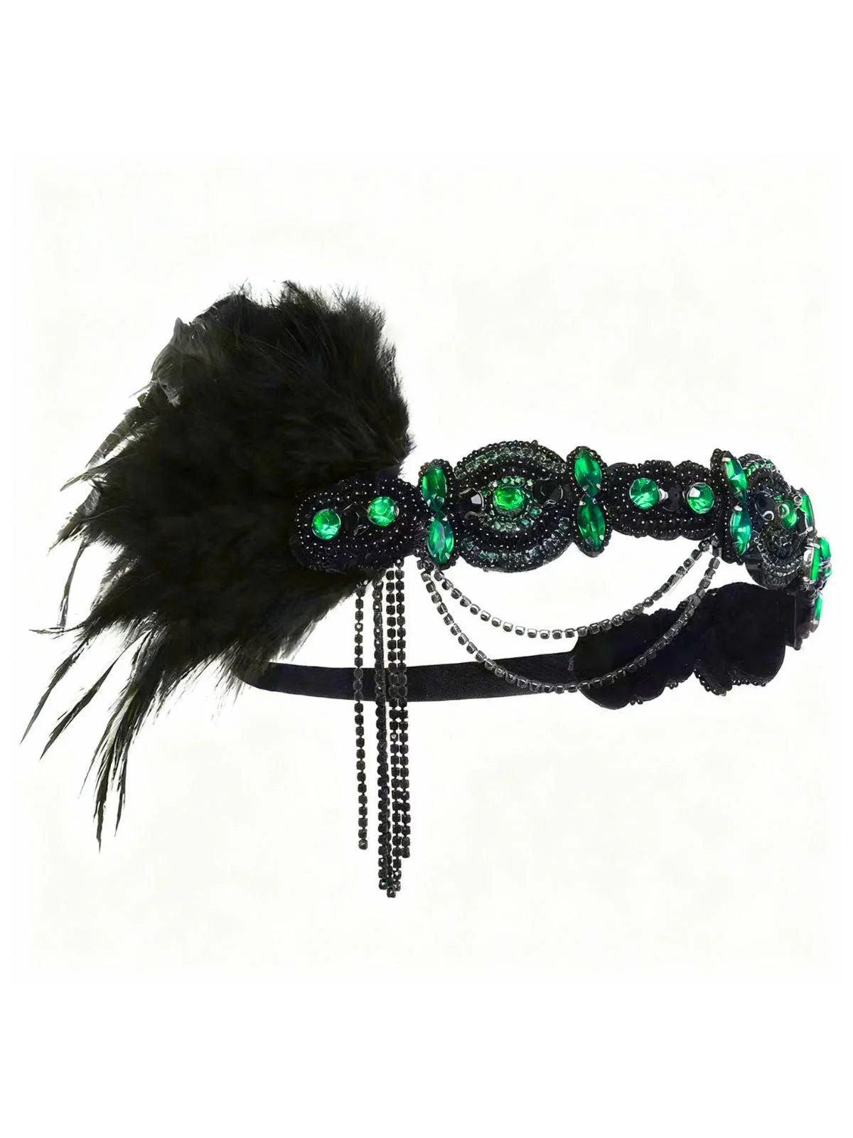1920er Gatsby Feder Kristall Flapper Stirnband - Image 2