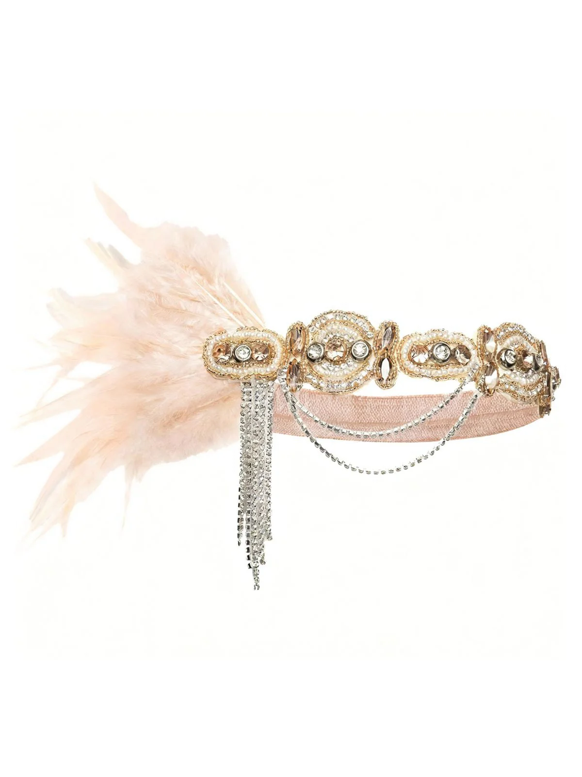 1920er Gatsby Feder Kristall Flapper Stirnband - Image 3