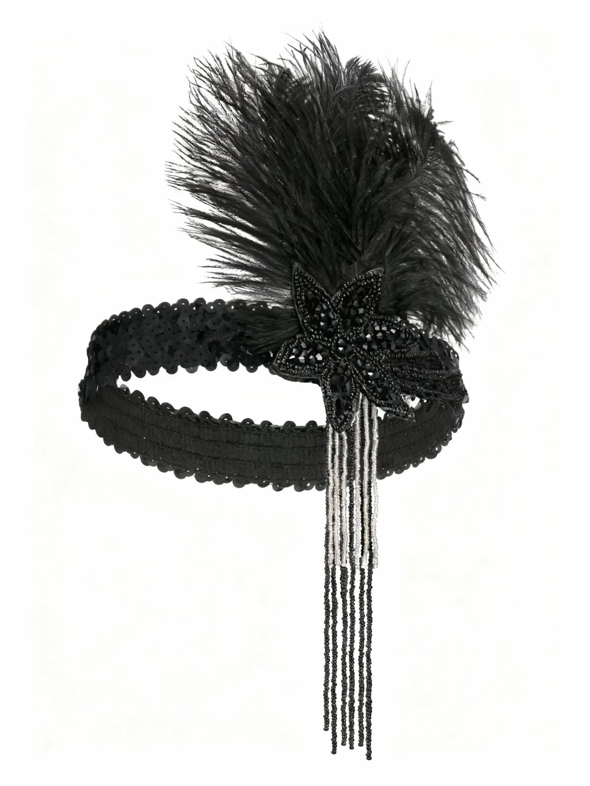 1920er Gatsby Feder Pailletten Perlen Kopfschmuck - Image 3