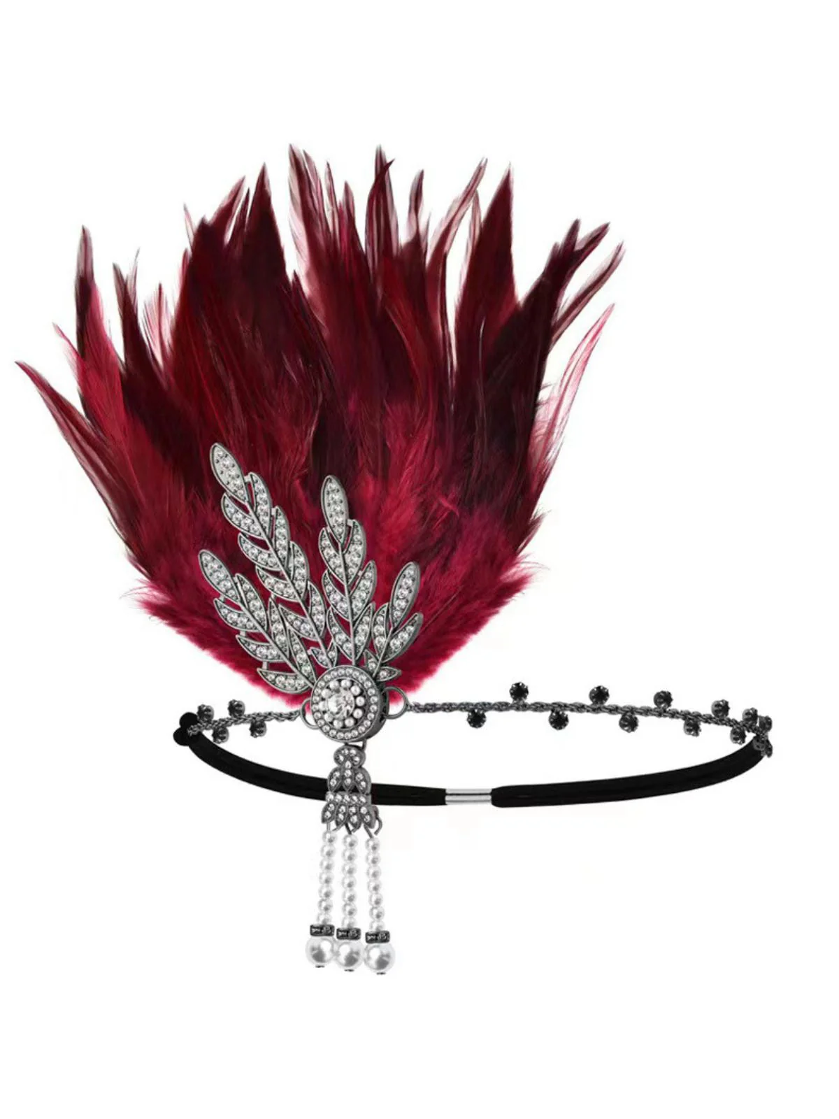1920er Gatsby Feder Strassstein Ball Stirnband - Image 3