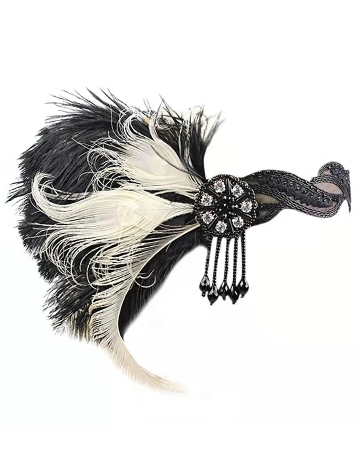 1920er Gatsby Pfau Feder Flapper Quaste Stirnband - Image 3