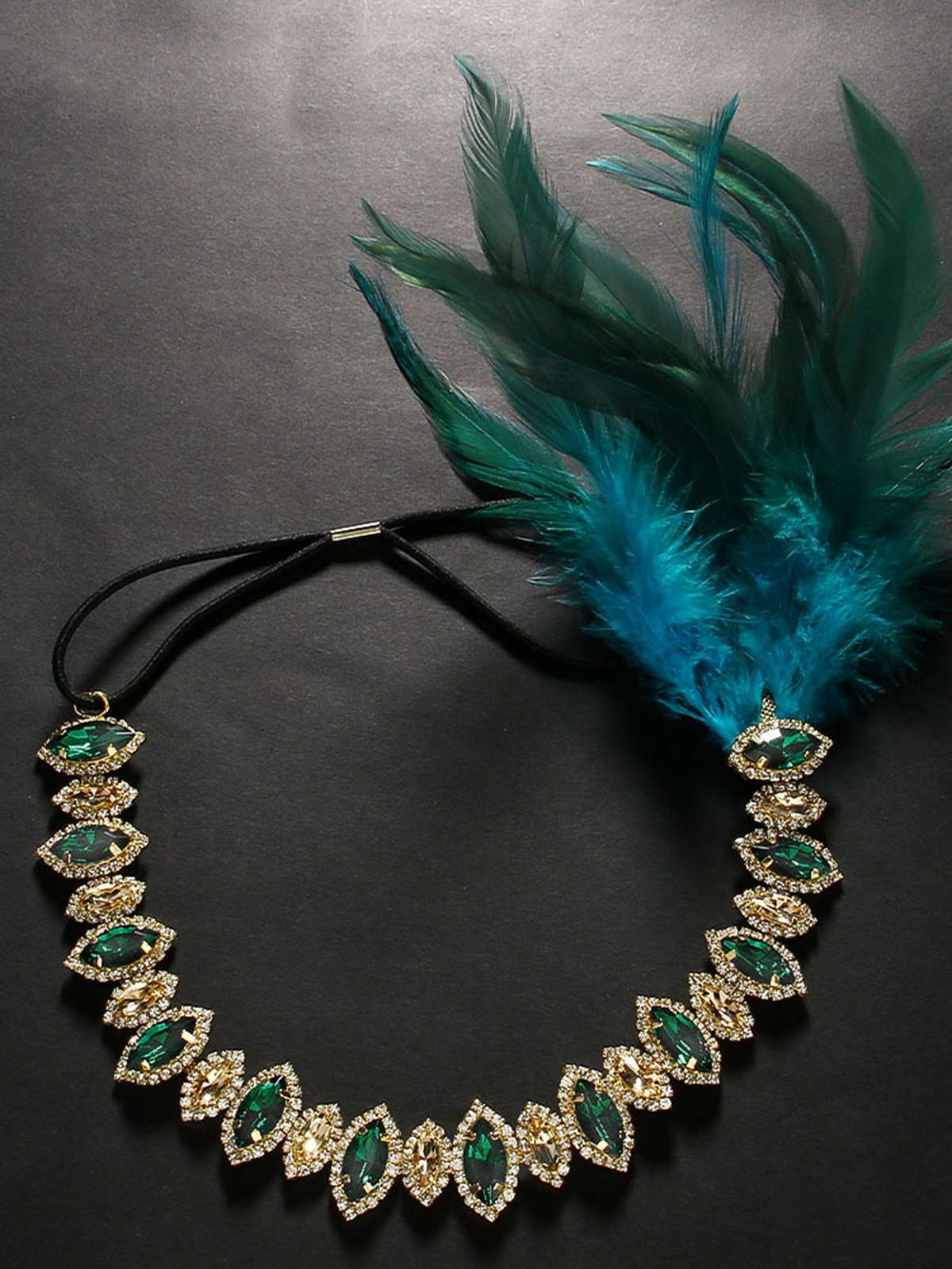 1920er Gatsby Pfau Feder Strassstein Stirnband - Image 2