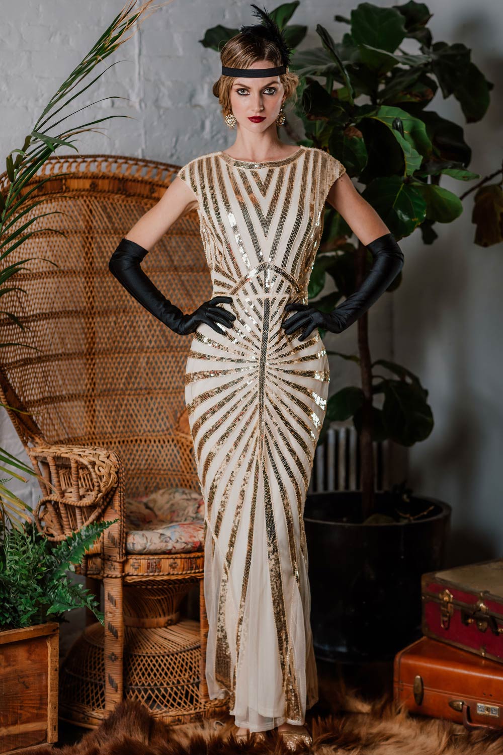 1920ER PAILLETTEN ART DECO MAXIKLEID - Image 14