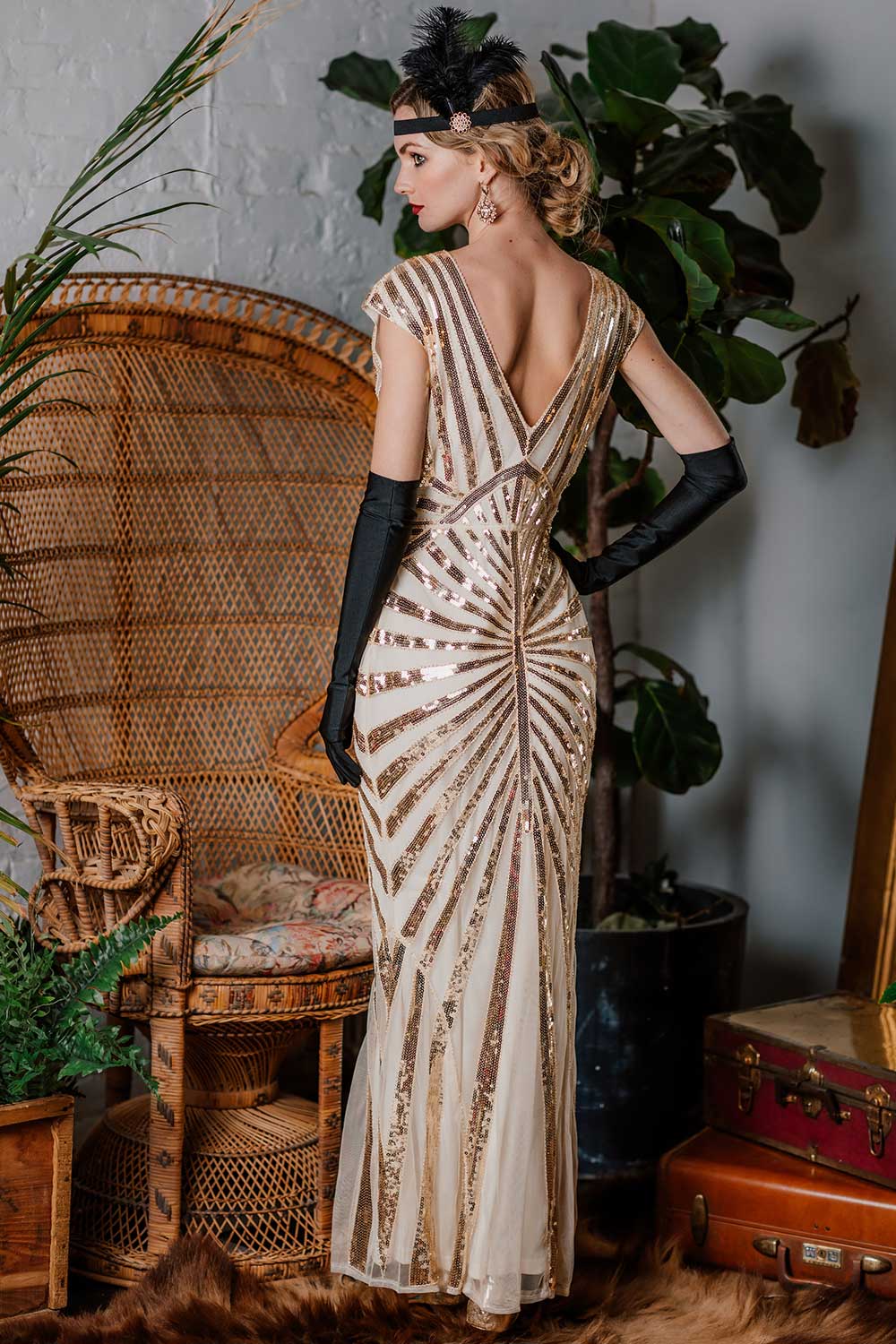 1920ER PAILLETTEN ART DECO MAXIKLEID - Image 17