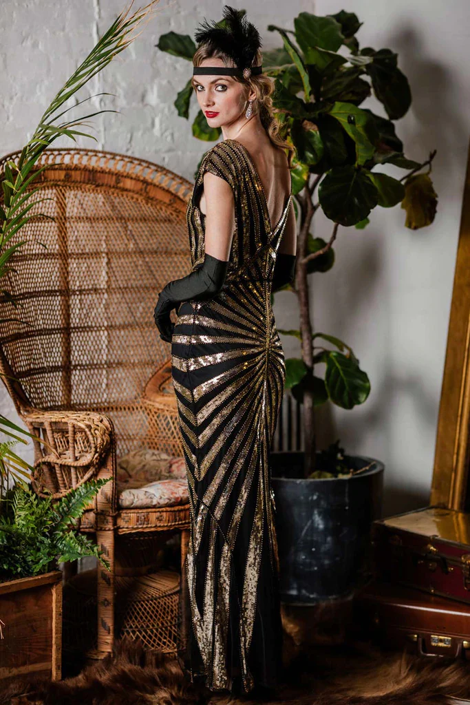 1920ER PAILLETTEN ART DECO MAXIKLEID - Image 3