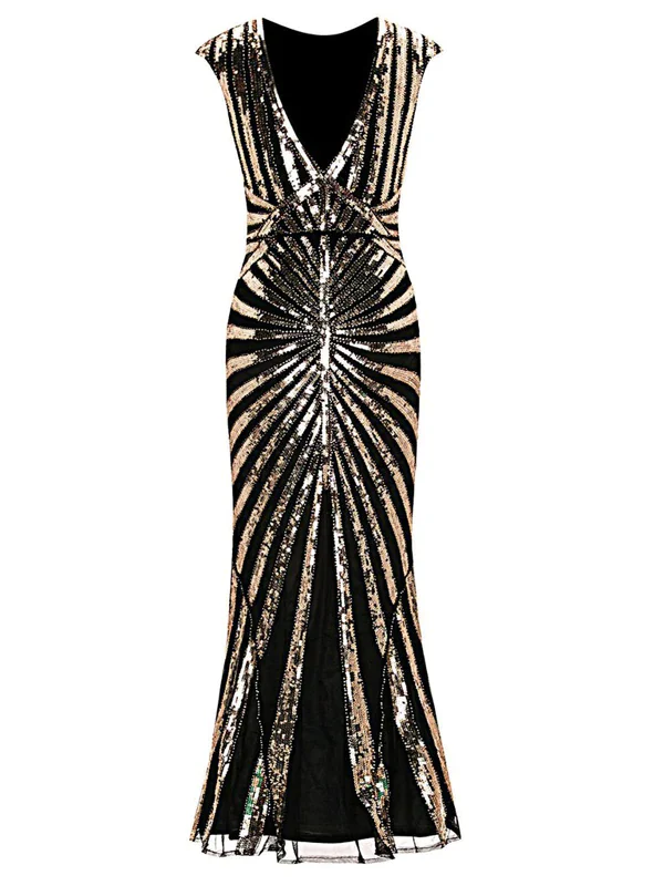 1920ER PAILLETTEN ART DECO MAXIKLEID - Image 4