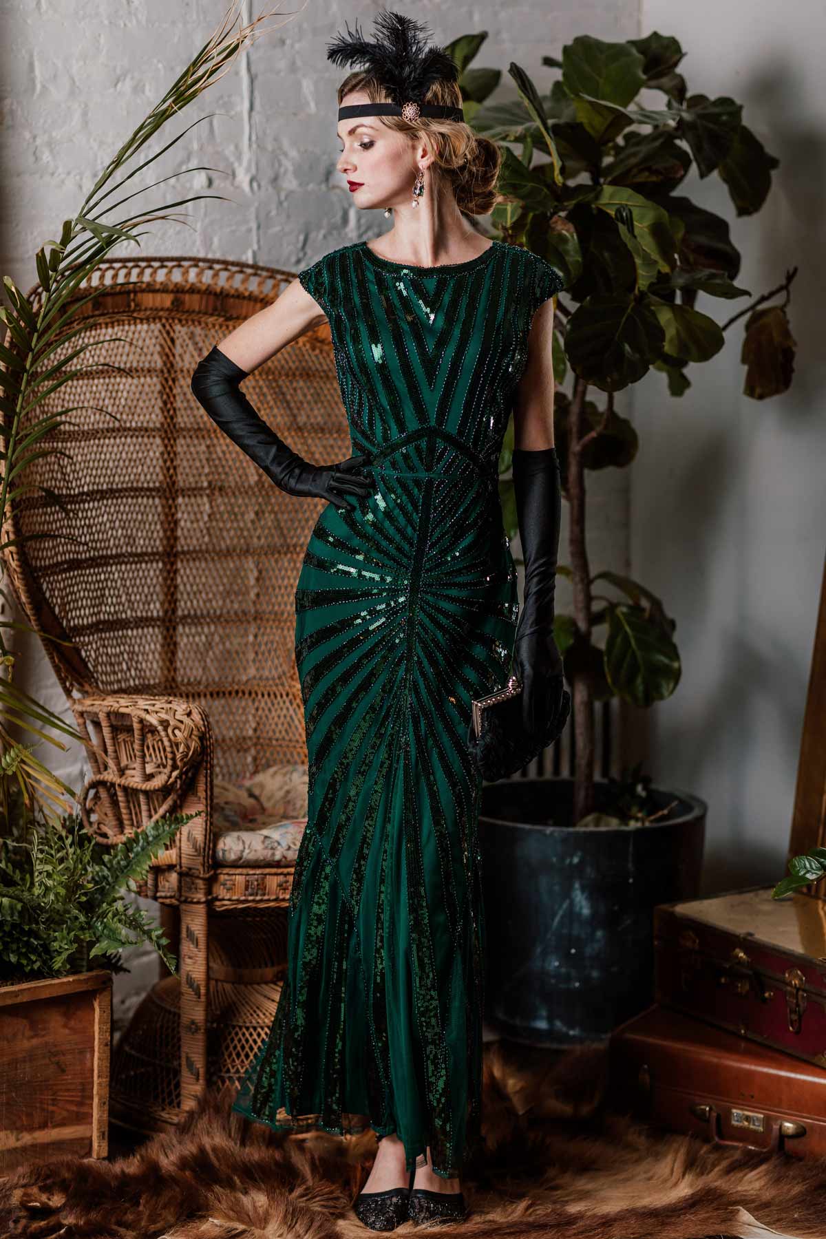 1920ER PAILLETTEN ART DECO MAXIKLEID - Image 8
