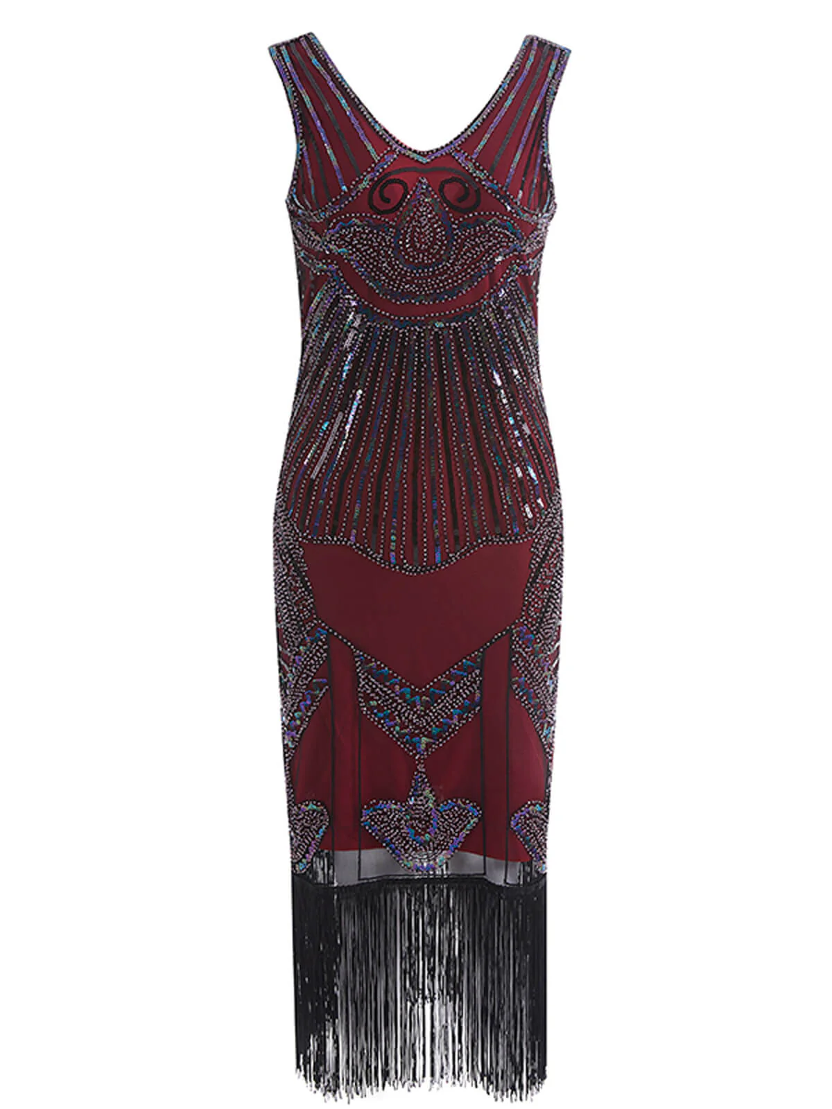 1920ER PAILLETTEN PERLEN FRANSEN KLEID - Image 5