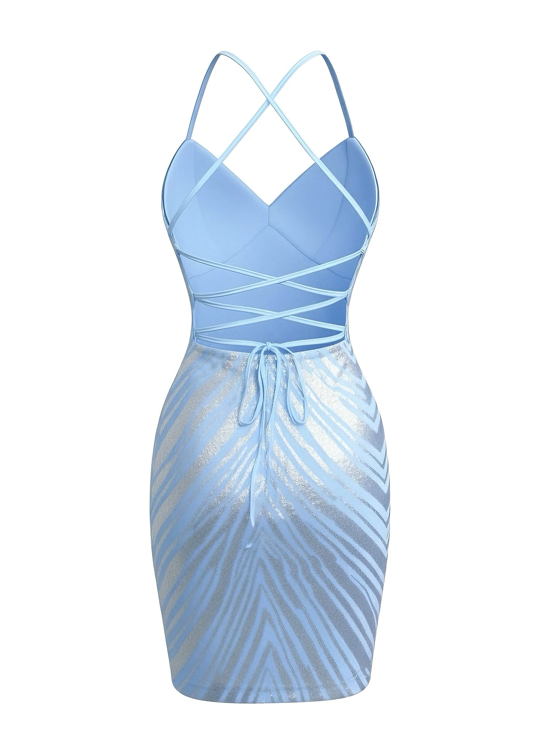 1920er Pailletten Zickzack Rückenfrei Party Kleid - Image 6