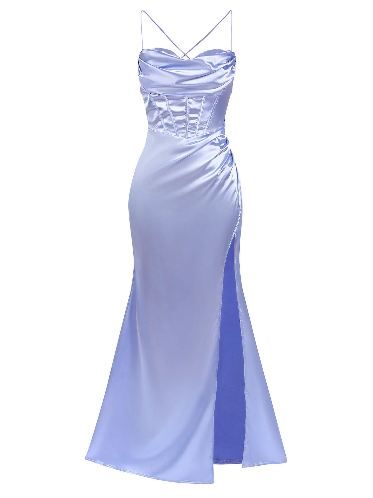 1920er Solide Schnürung Hoher Schlitz Kleid - Image 2