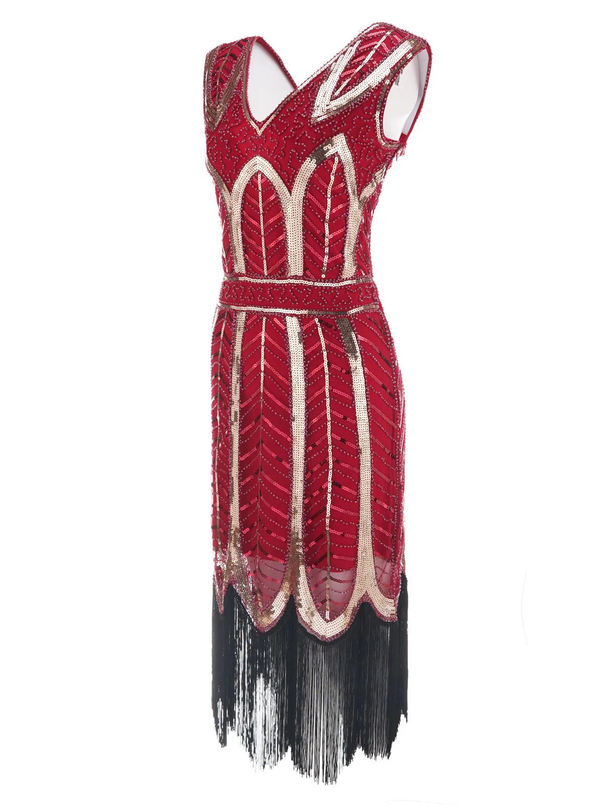 1920ER VINTAGE FRANSEN PAILLETTEN PARTY KLEID - Image 3