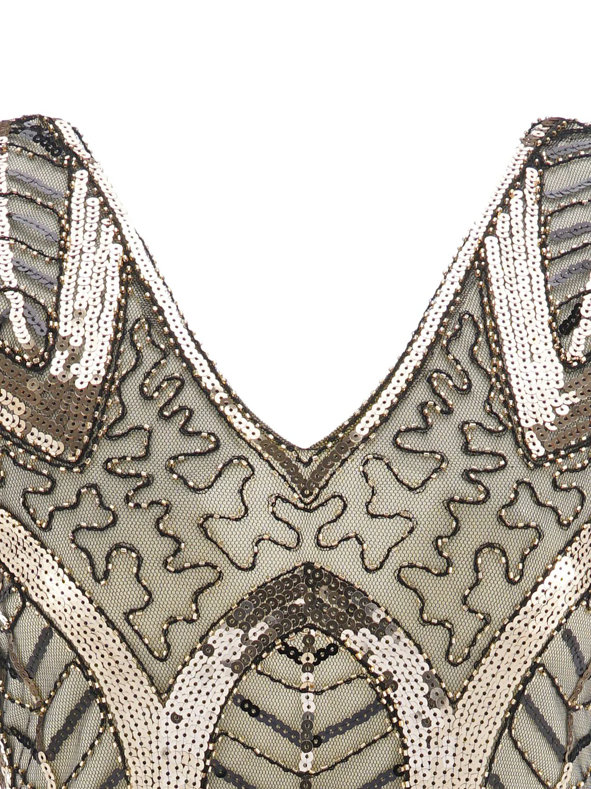 1920ER VINTAGE FRANSEN PAILLETTEN PARTY KLEID - Image 3
