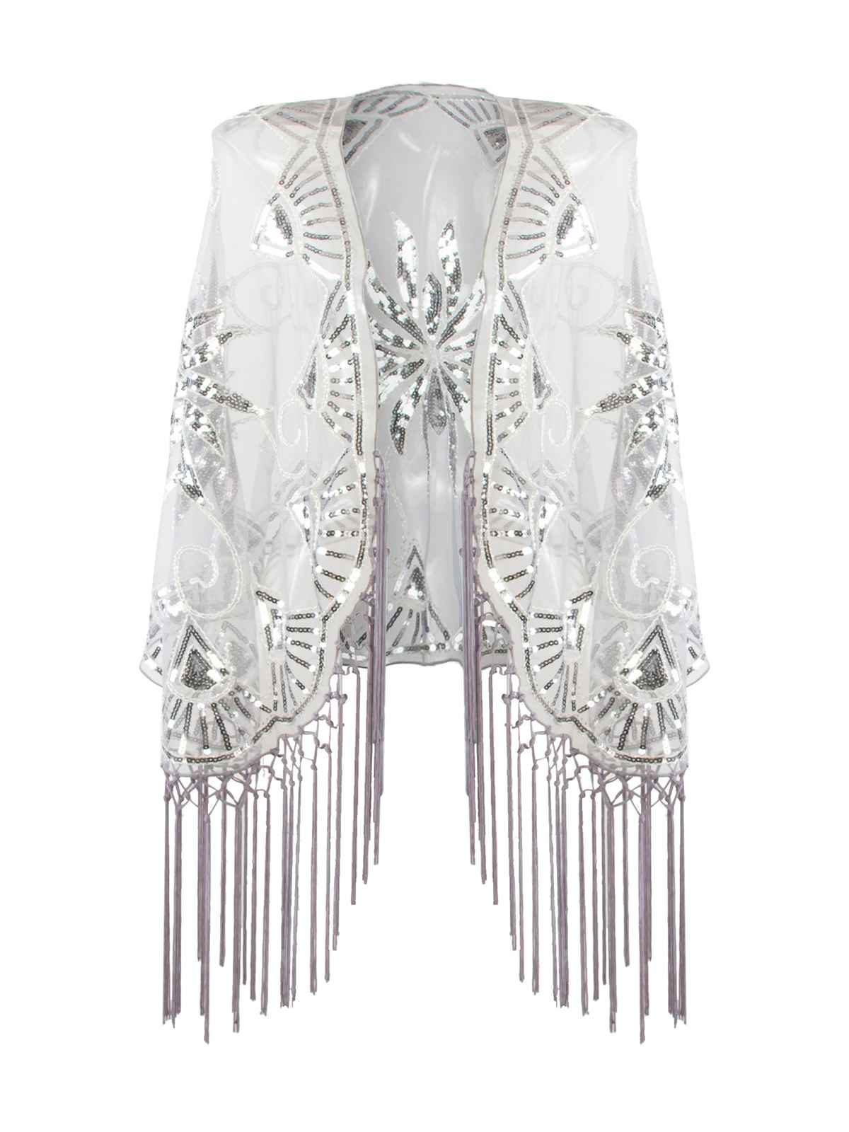 1920er Vintage Quasten Pailletten Mesh Cape - Image 4