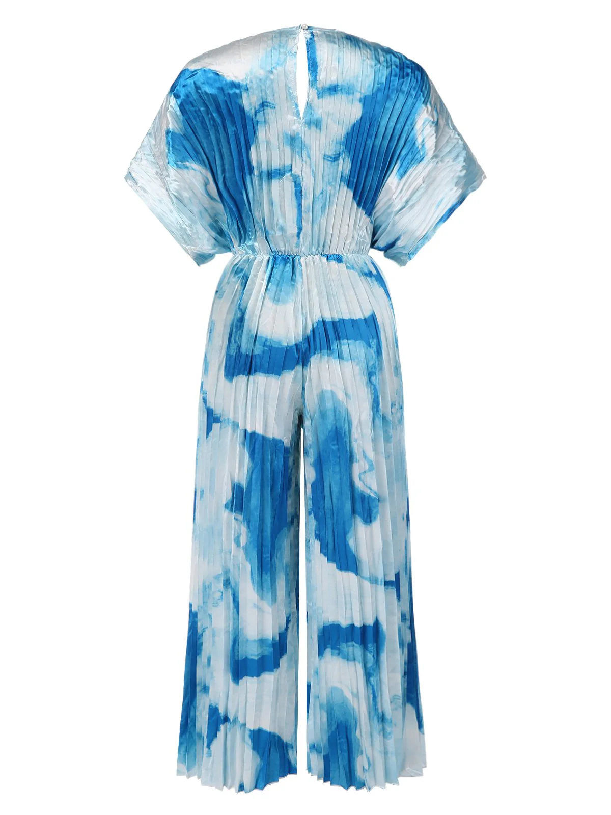 1930er Batik V-Ausschnitt Plissiertes Ring Jumpsuit - Image 2