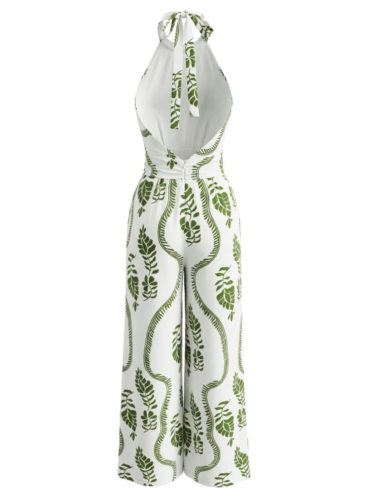 1930er Blatt Halter Tiefer V-Ausschnitt Rückenfrei Jumpsuit - Image 3
