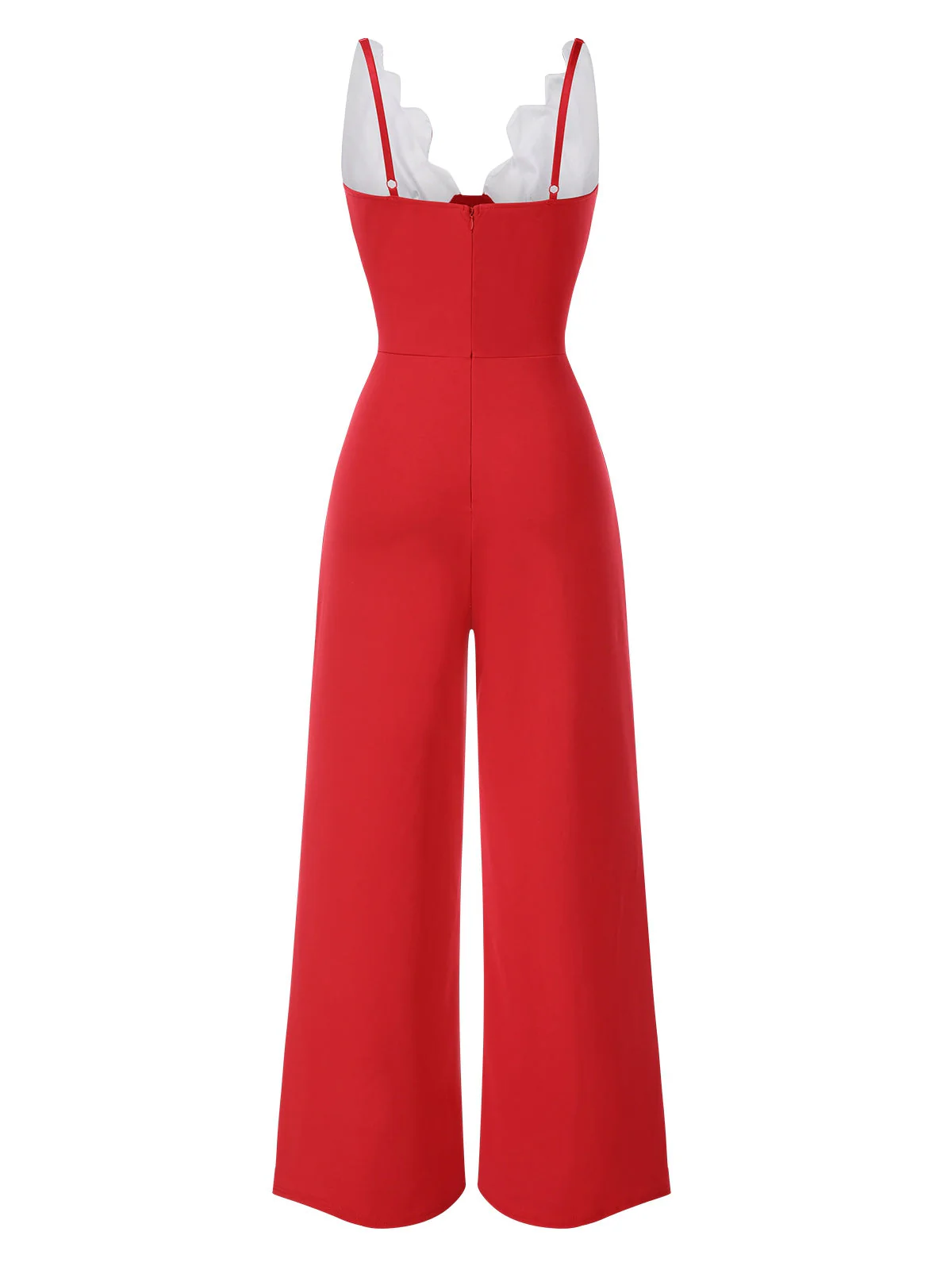 1930er Blumen Patchwork V-Ausschnitt Träger Jumpsuit - Image 5