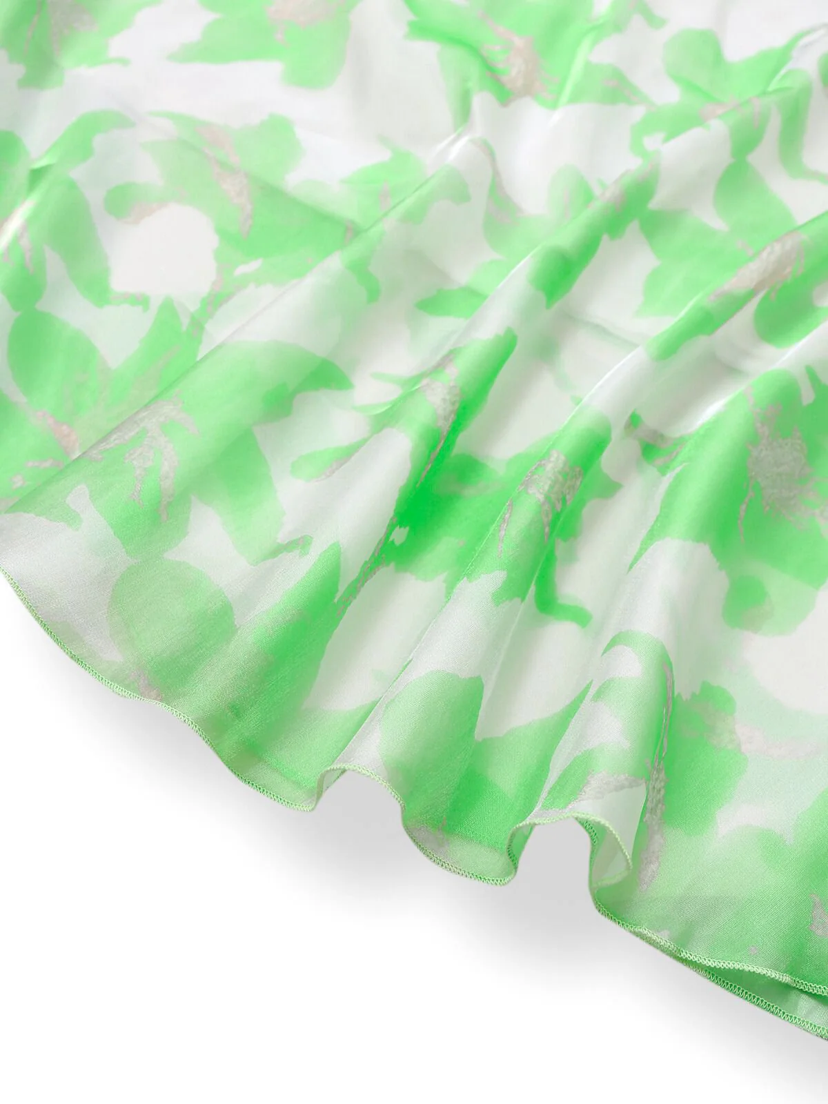 1930er Bogen Organza Blumen Spaghetti Träger Kleid - Image 5