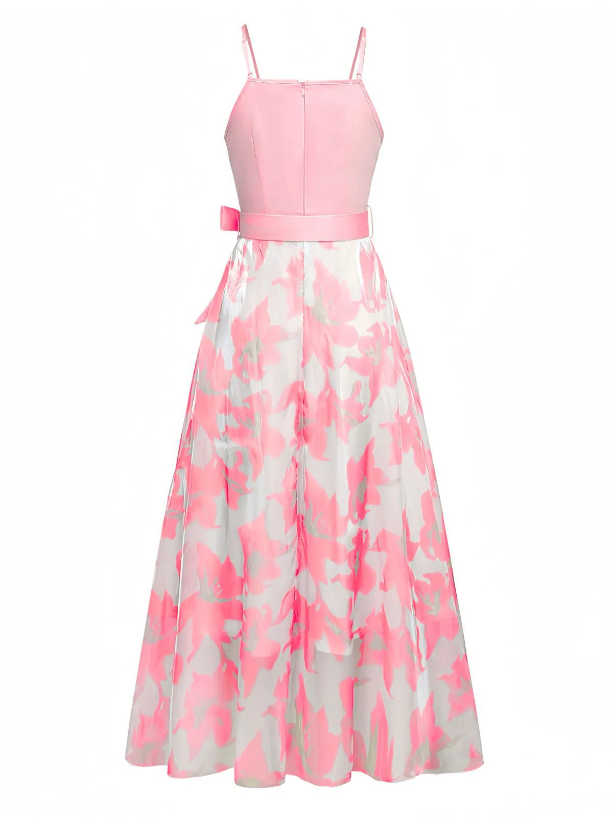 1930er Bogen Organza Blumen Spaghetti Träger Kleid - Image 7