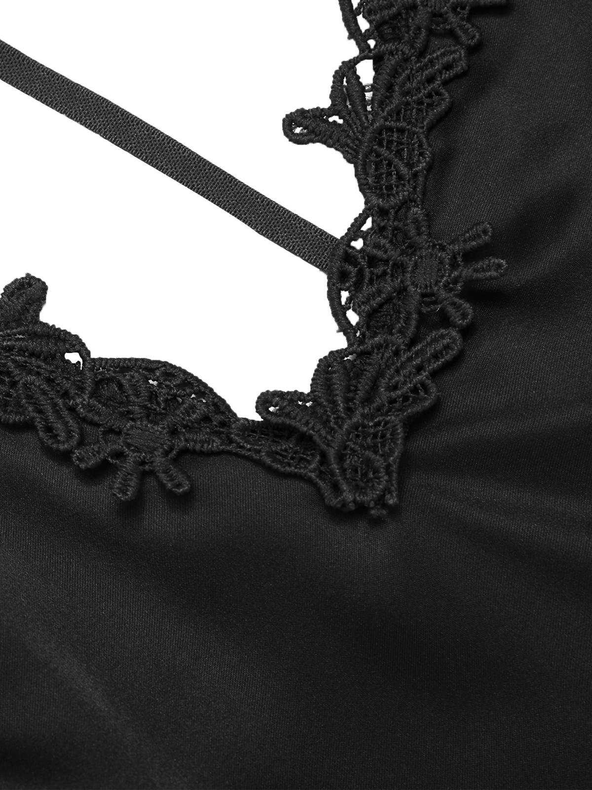 1930er Dots Sheer Satin Patchwork Träger Nachthemd - Image 8