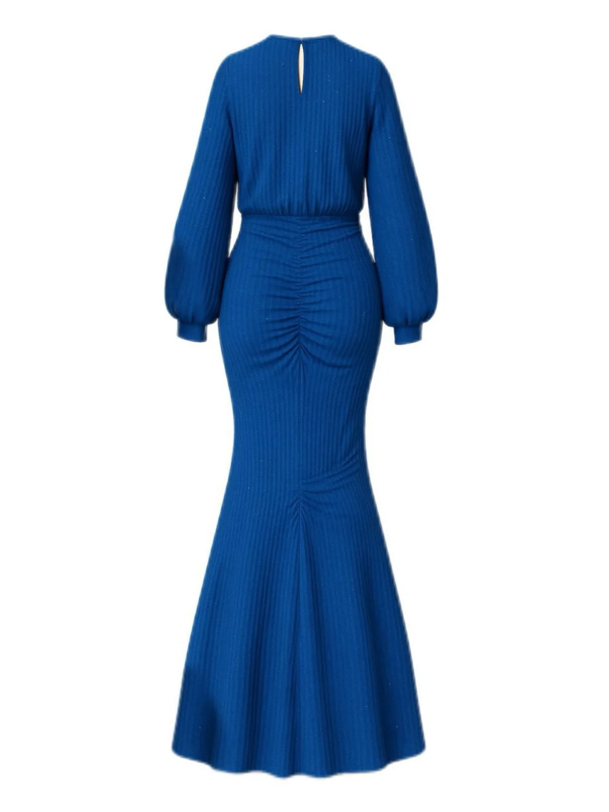 1930er Funkeln Gerüschtes Laternenärmel Stricken Fischschwanz Kleid - Image 2
