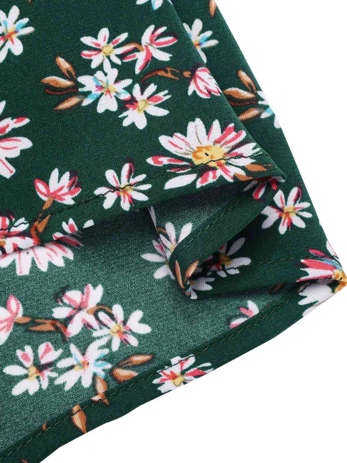 1930er Gänseblümchen Überkreuztes V-Ausschnitt Gürtel Kleid - Image 12