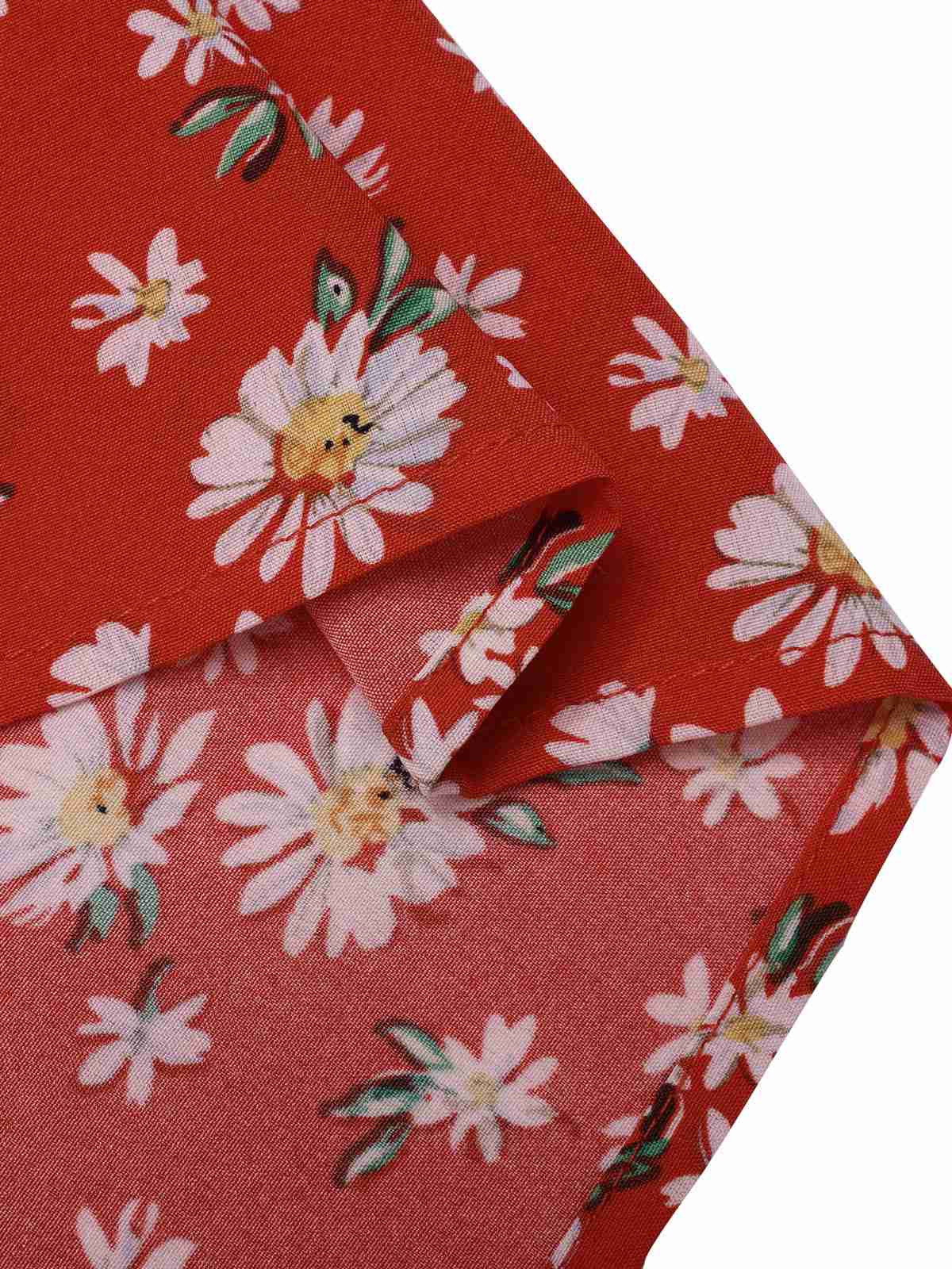 1930er Gänseblümchen Überkreuztes V-Ausschnitt Gürtel Kleid - Image 6