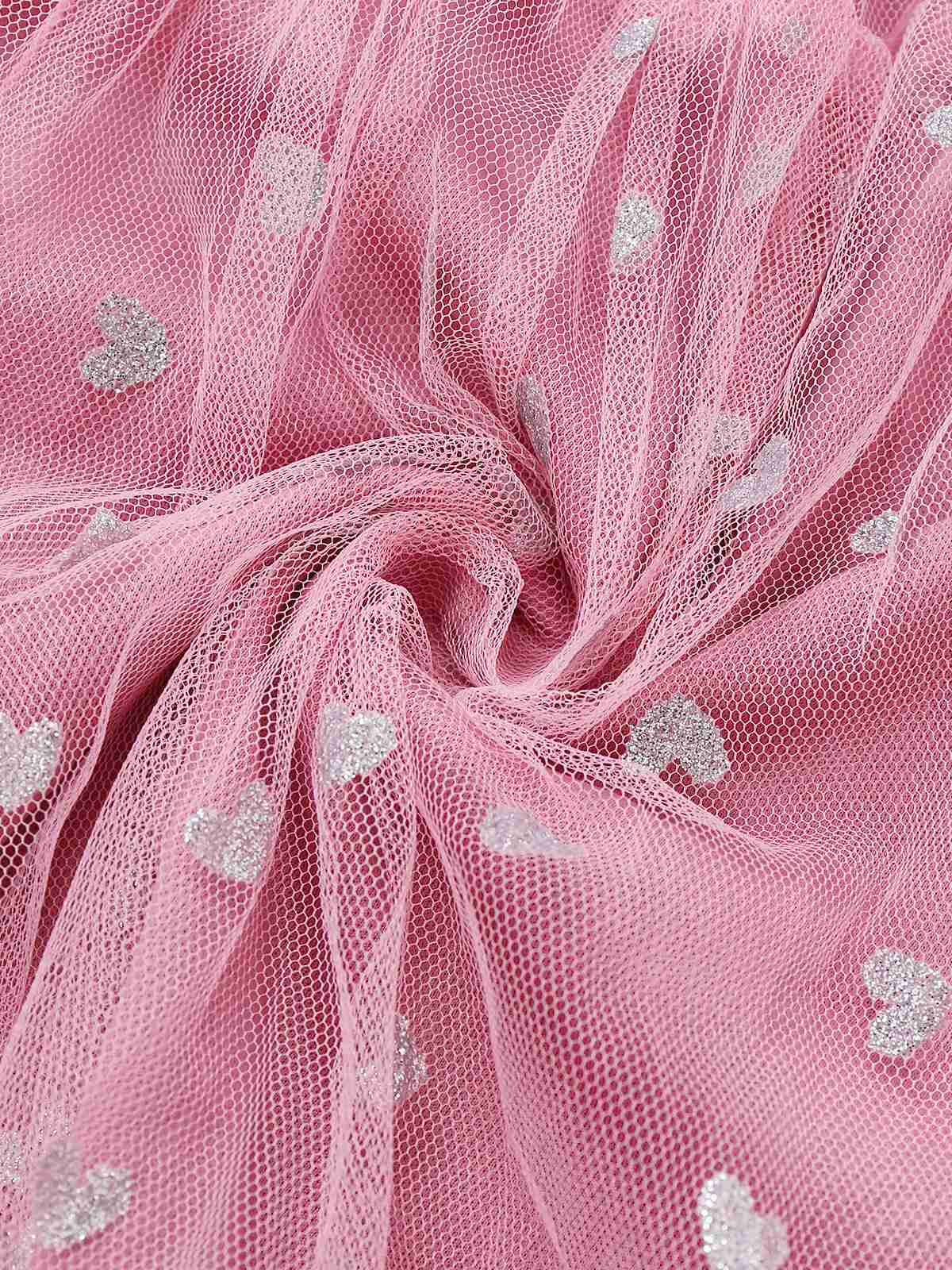 1930er Herz Silberfolie Tüll Spaghetti Träger Abschlussball Kleid - Image 4
