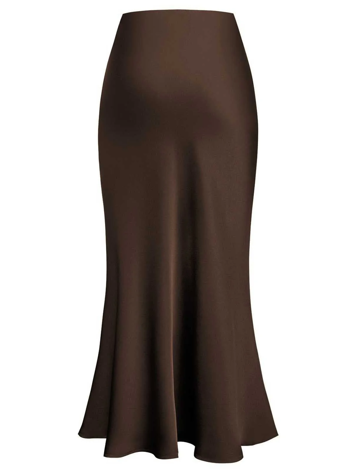 1930er Hohe-Taille Satin Solide Meerjungfrauen Rock - Image 6