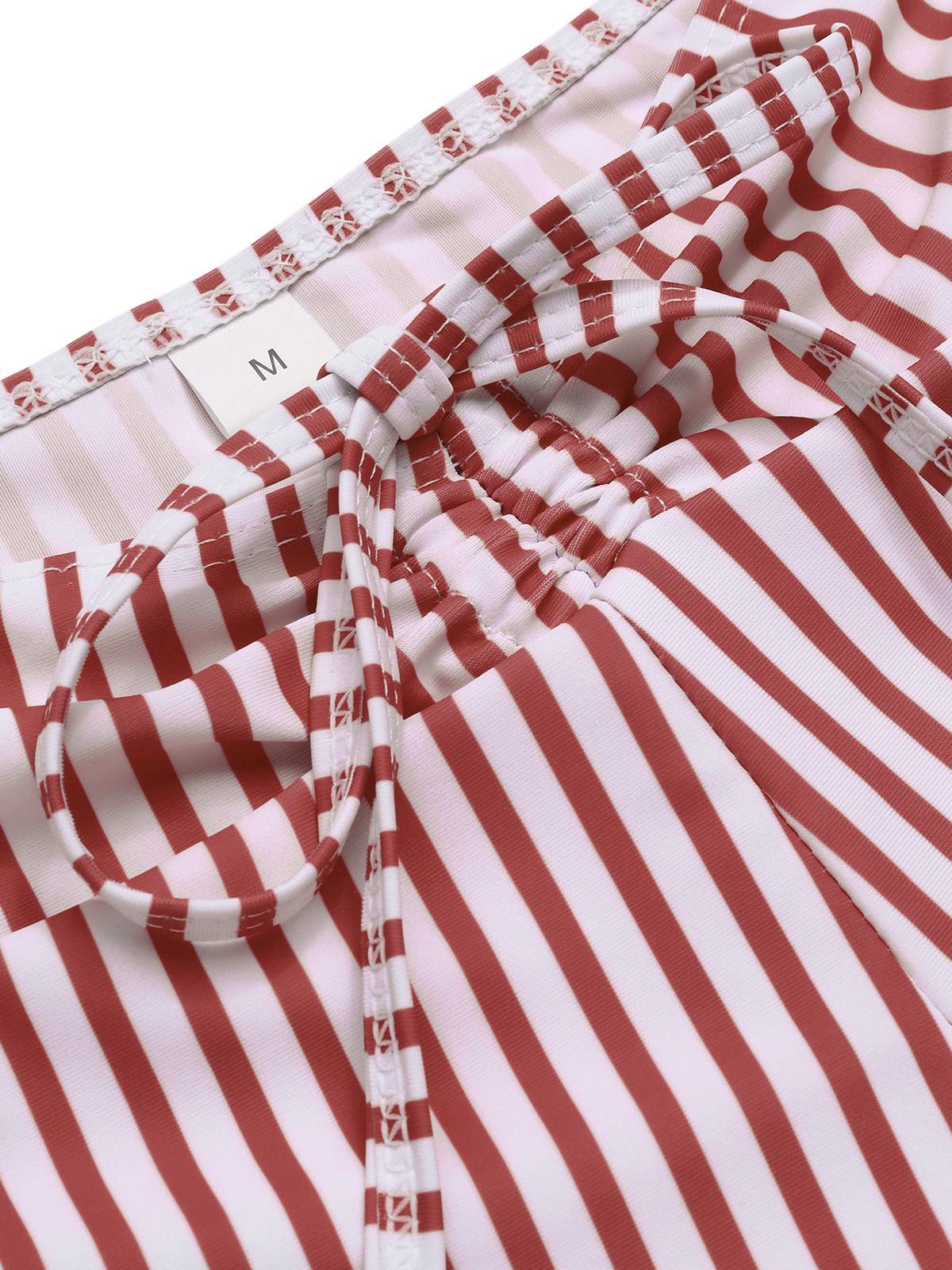 1930er Kordelzug Träger Vertikale Streifen Boxer Bikini - Image 6