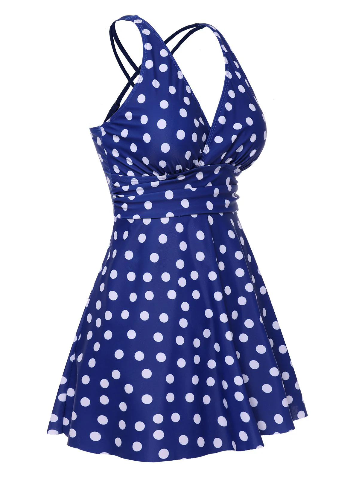 1930er Kreuzgurte Polka Dots Badeanzug - Image 3