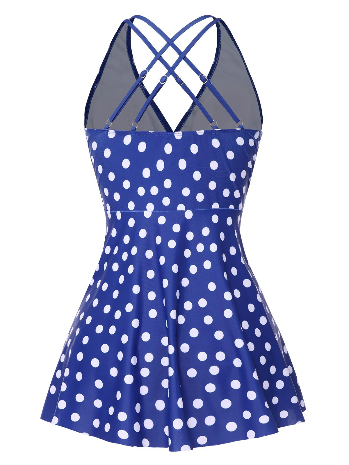 1930er Kreuzgurte Polka Dots Badeanzug - Image 4