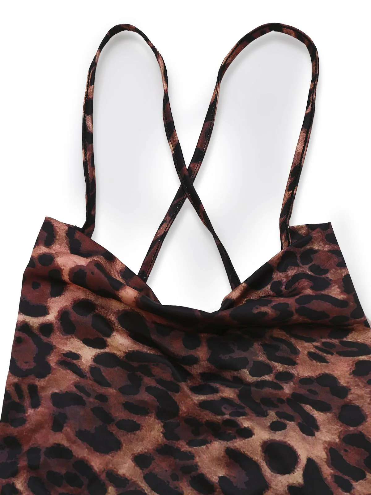 1930er Leopard Drucken Rückenfrei Spaghetti Träger Kleid - Image 4