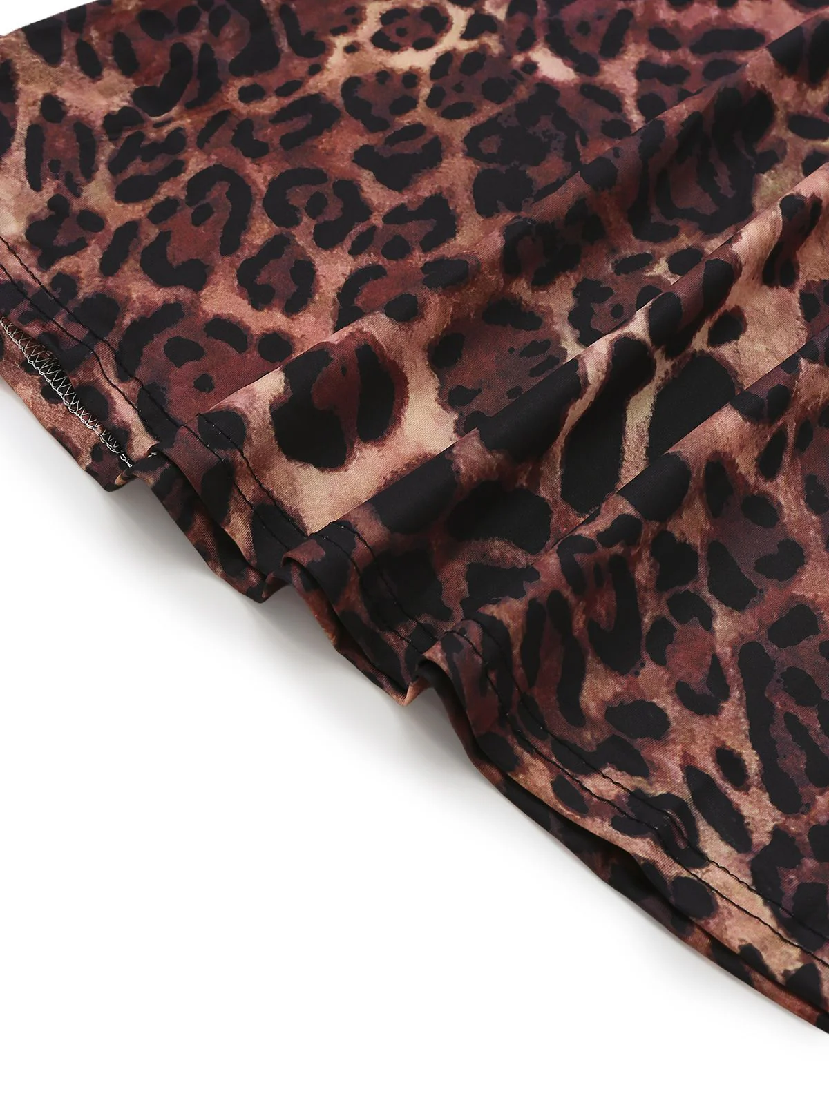 1930er Leopard Drucken Rückenfrei Spaghetti Träger Kleid - Image 6