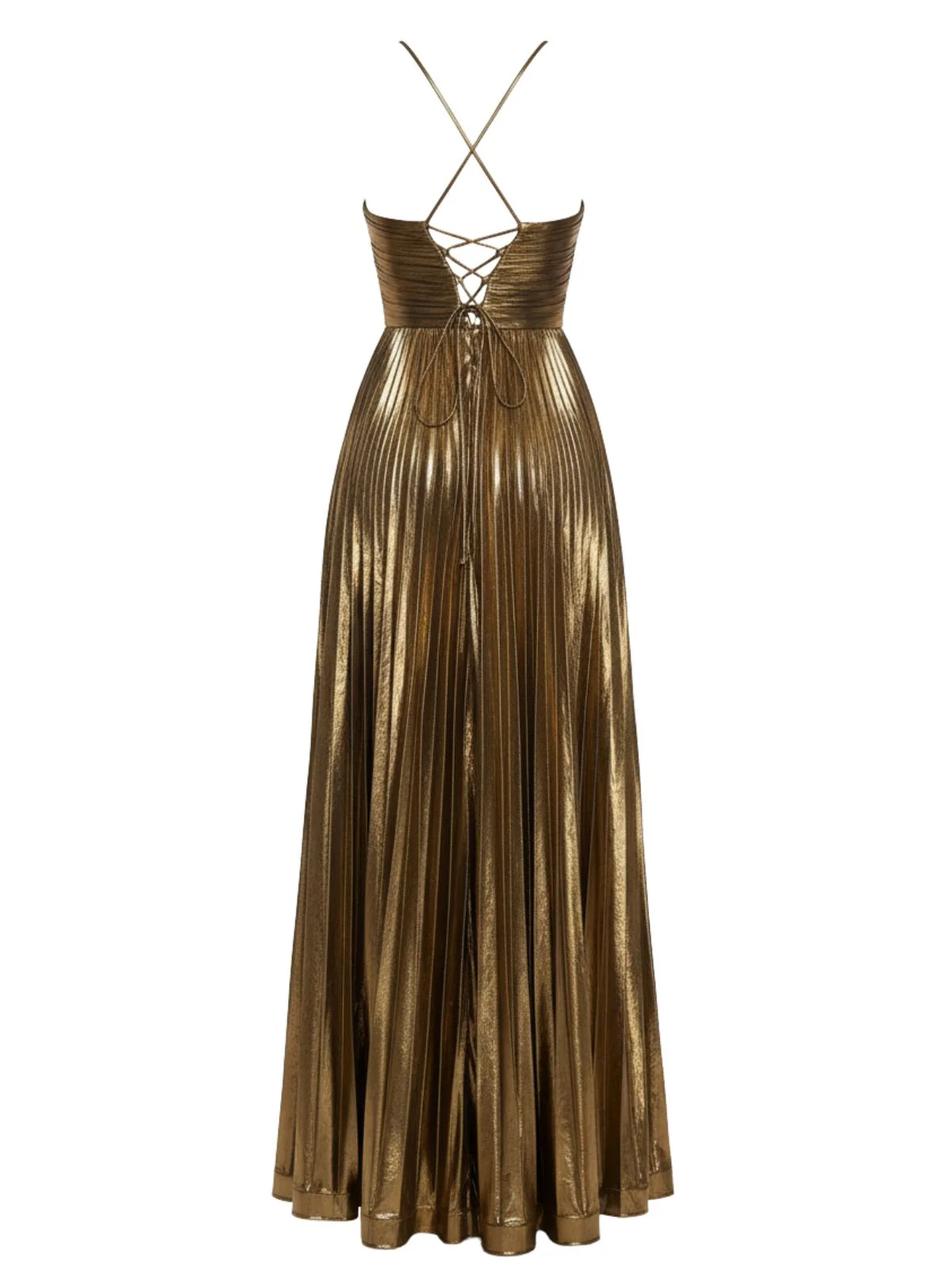 1930er Metallisch Kreuzen Halter Falten Kleid - Image 2