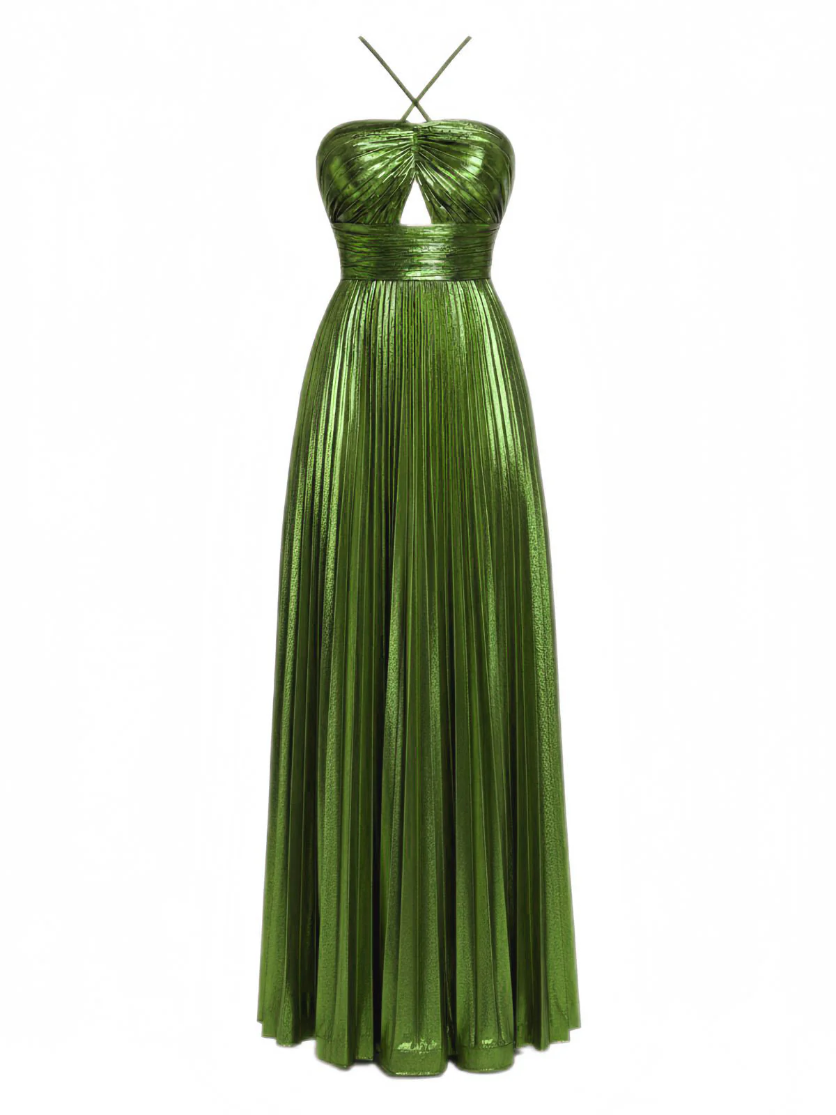 1930er Metallisch Kreuzen Halter Falten Kleid - Image 3