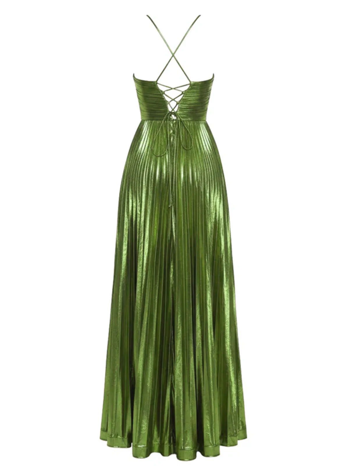 1930er Metallisch Kreuzen Halter Falten Kleid - Image 4