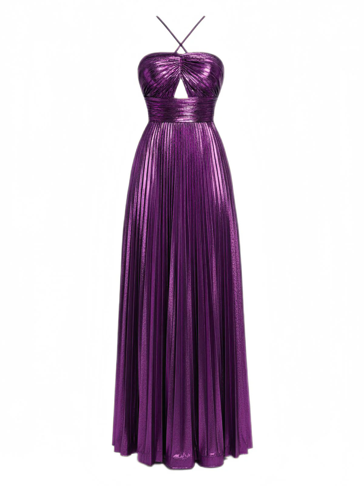 1930er Metallisch Kreuzen Halter Falten Kleid - Image 5