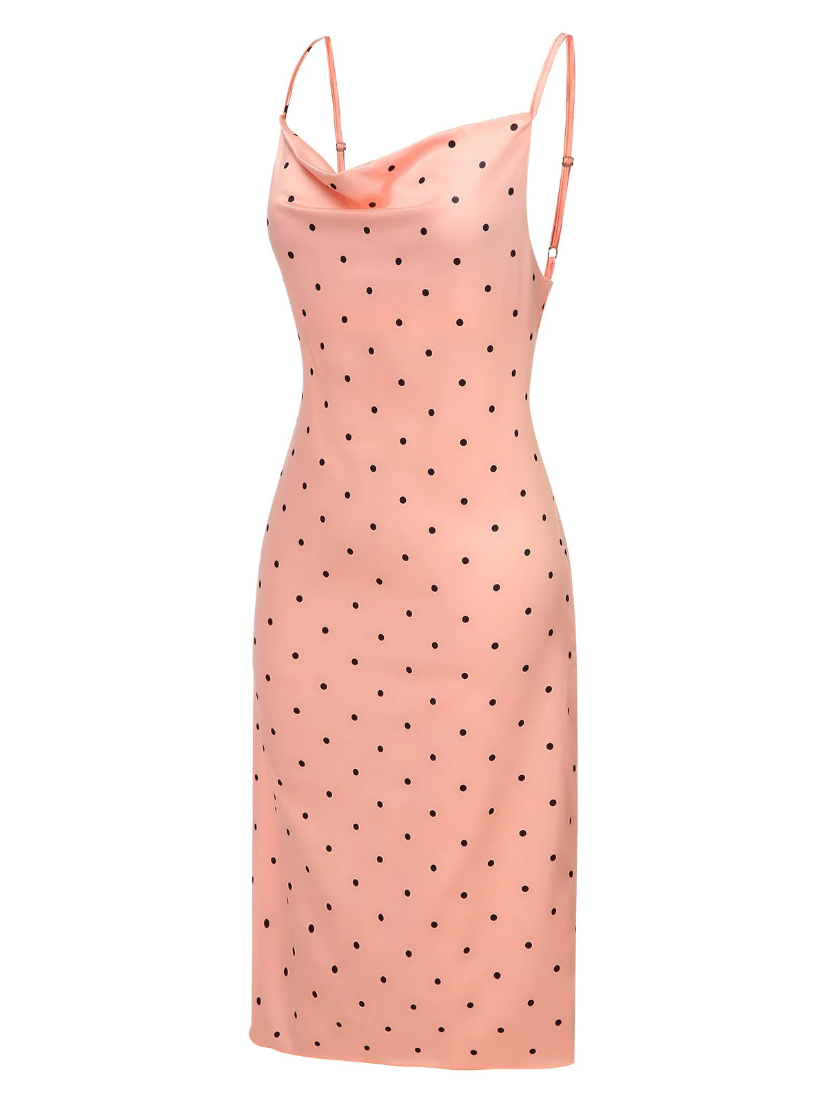 1930er Polka Dots Spaghetti Träger Satin Nachthemd - Image 3