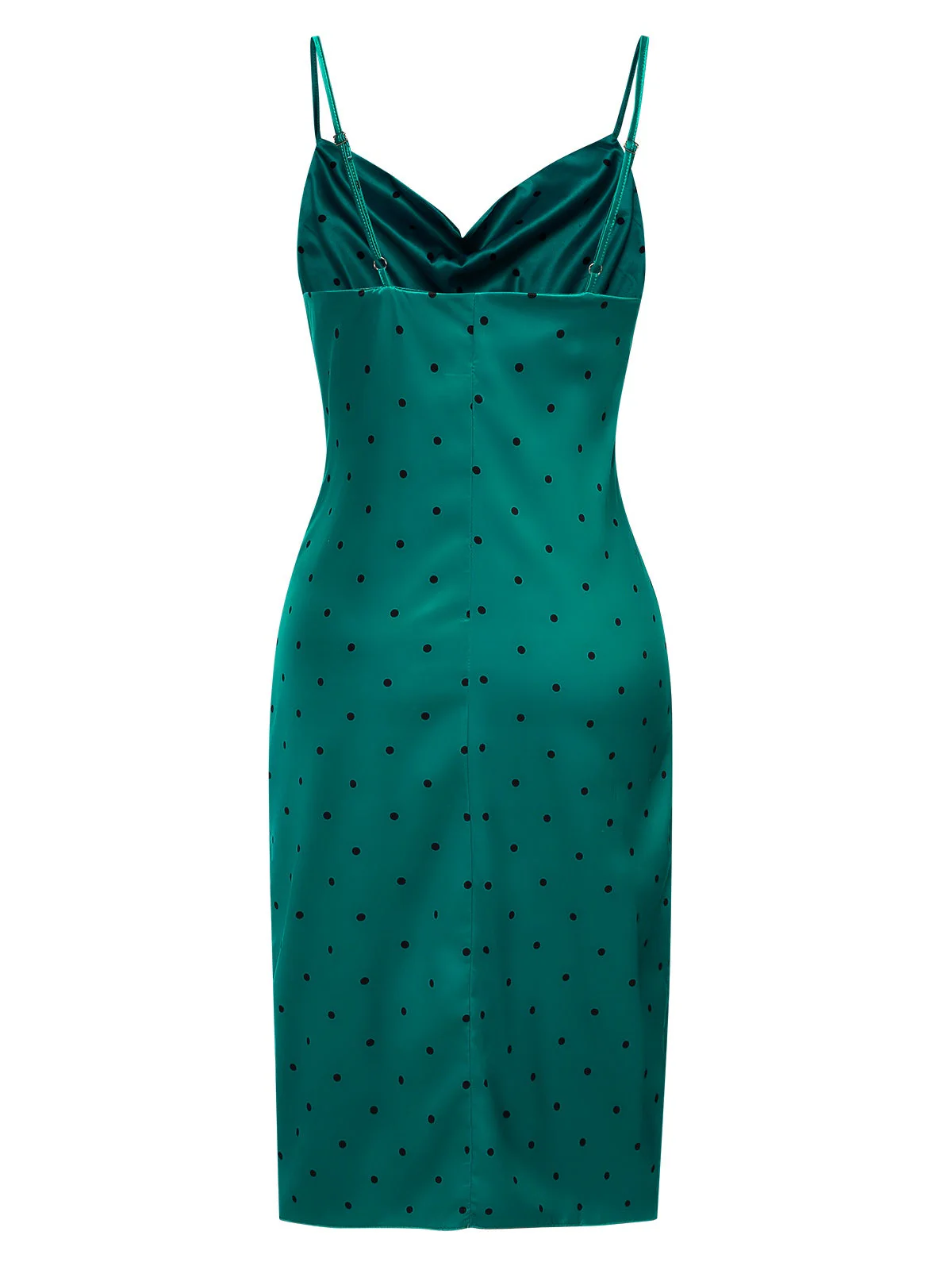 1930er Polka Dots Spaghetti Träger Satin Nachthemd - Image 9