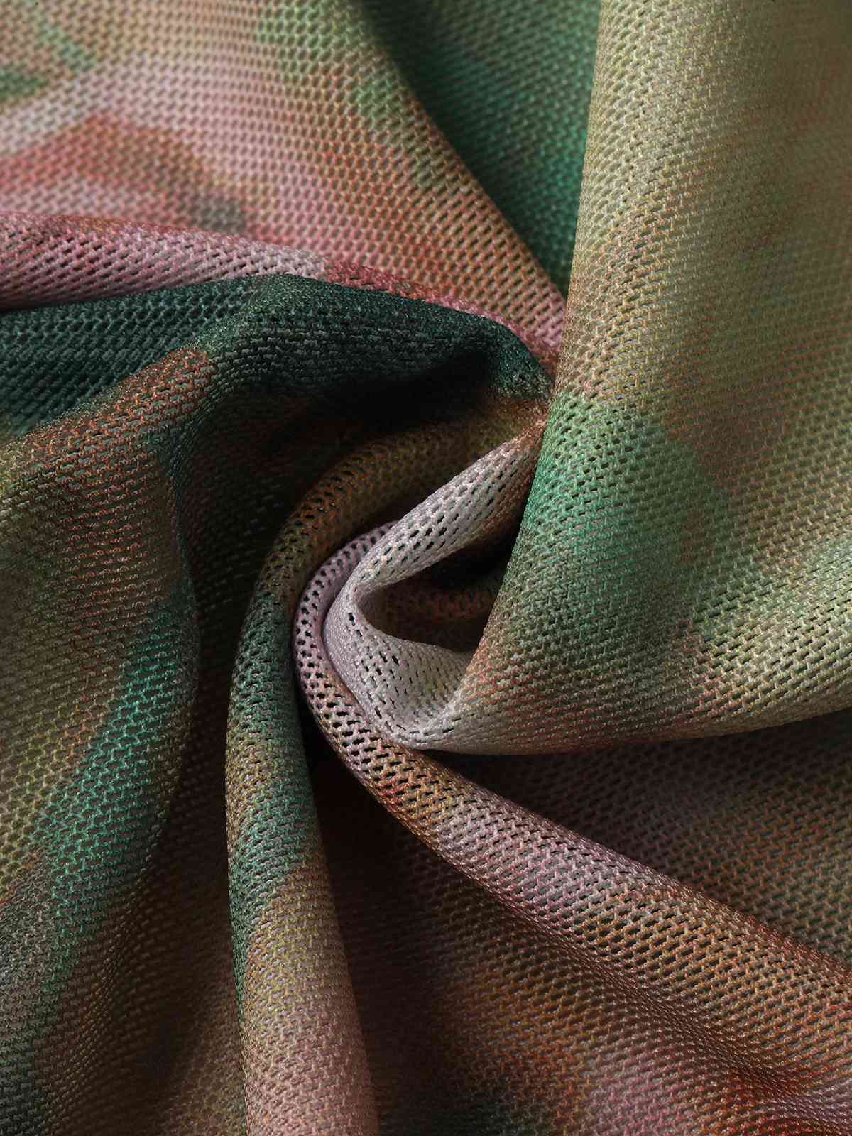 1930er Rose Druck Fischgrät Gerafft Schlitz Kleid - Image 12