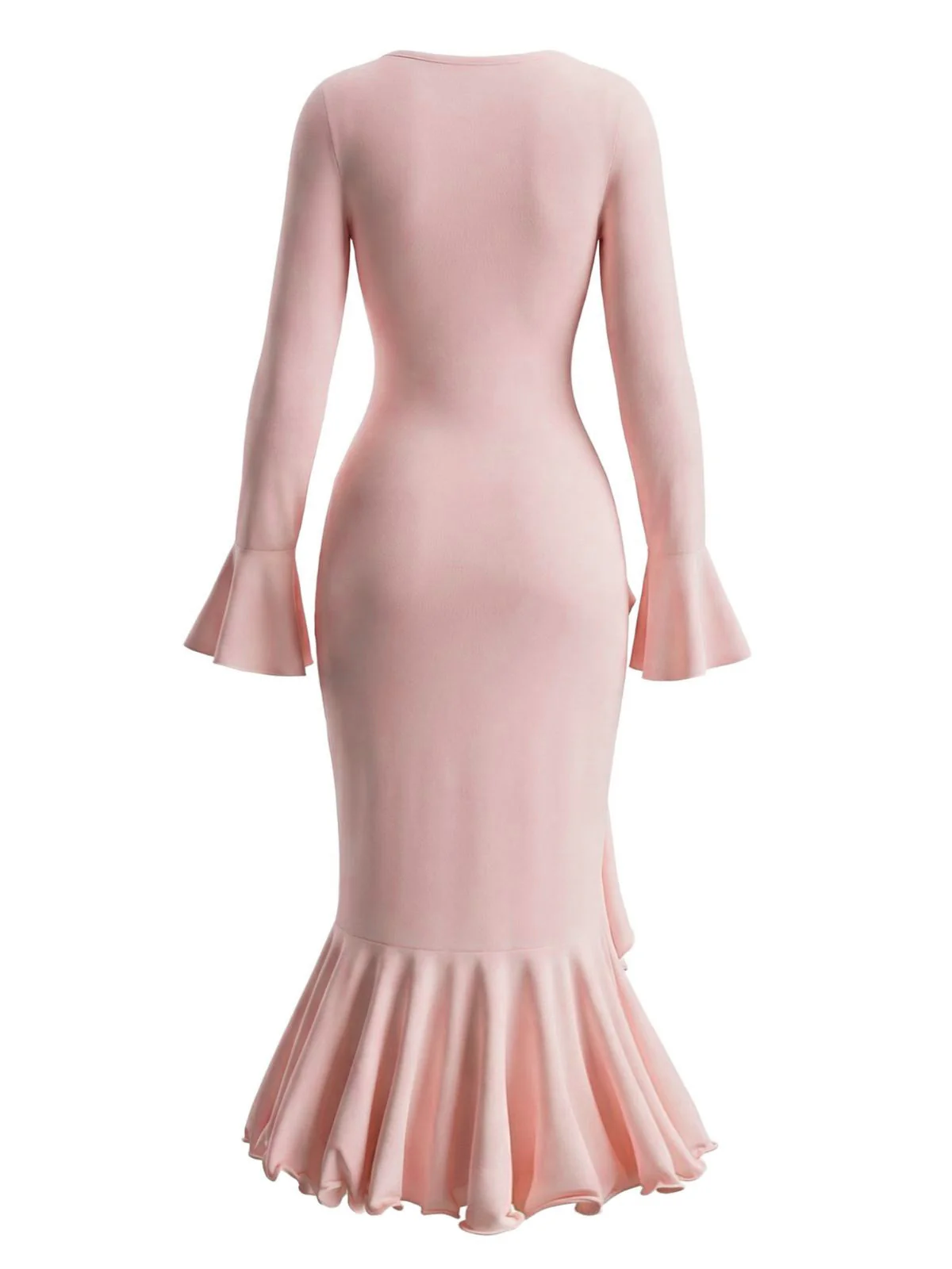 1930er Rüschen Taste Seiten Schlitz Midi Kleid - Image 4