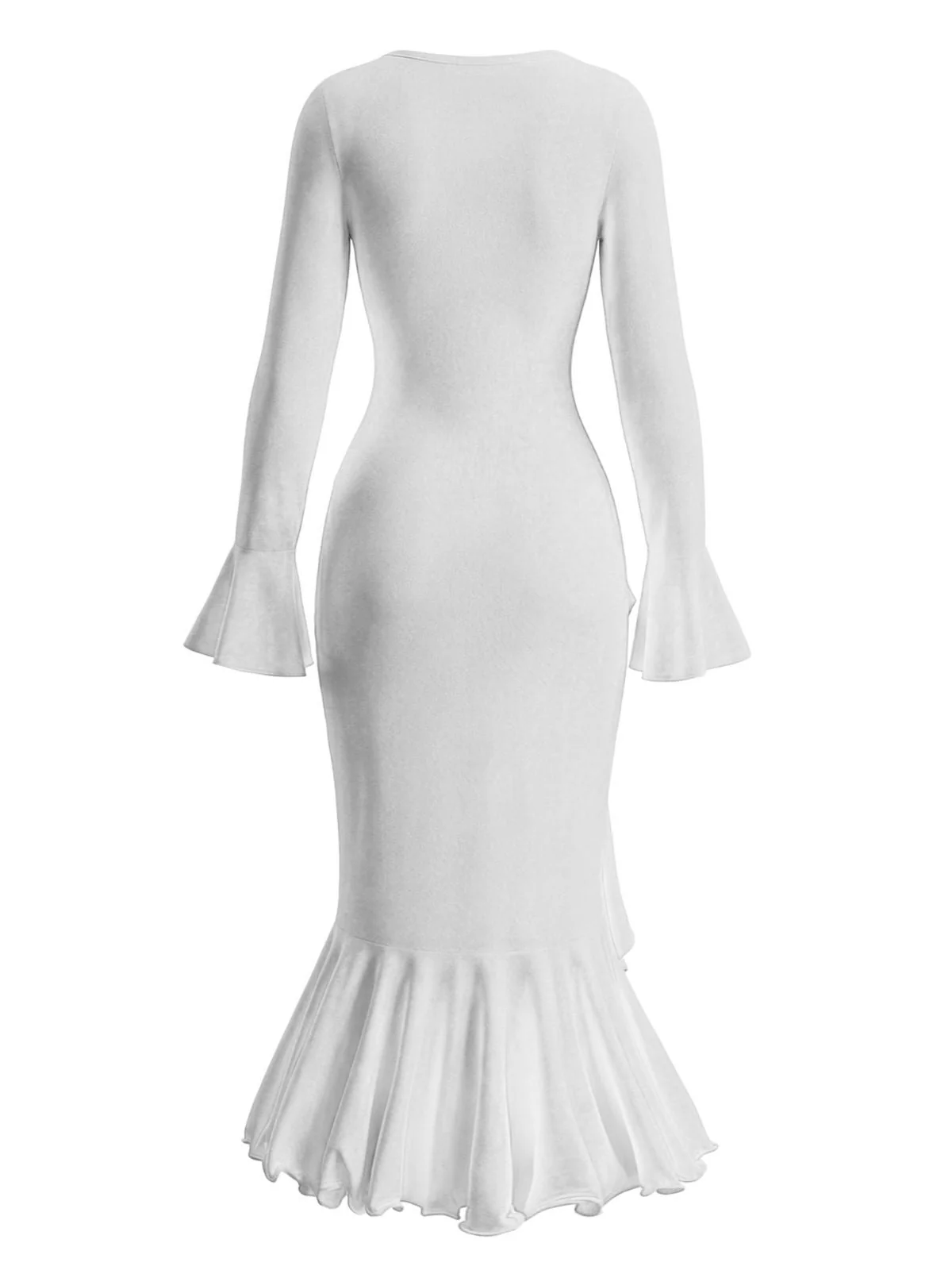 1930er Rüschen Taste Seiten Schlitz Midi Kleid - Image 6