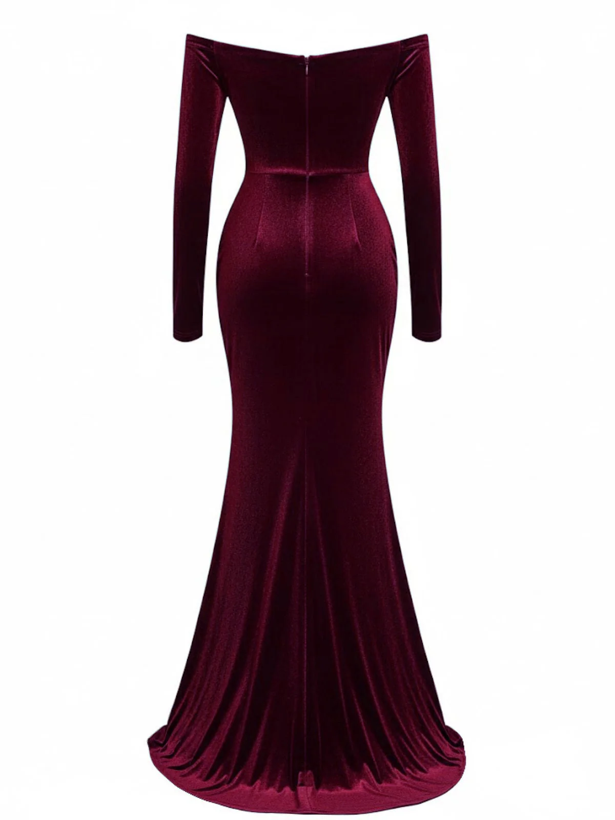 1930er Samt Schulterfrei Gerüschtes Seitenschlitz Kleid - Image 9