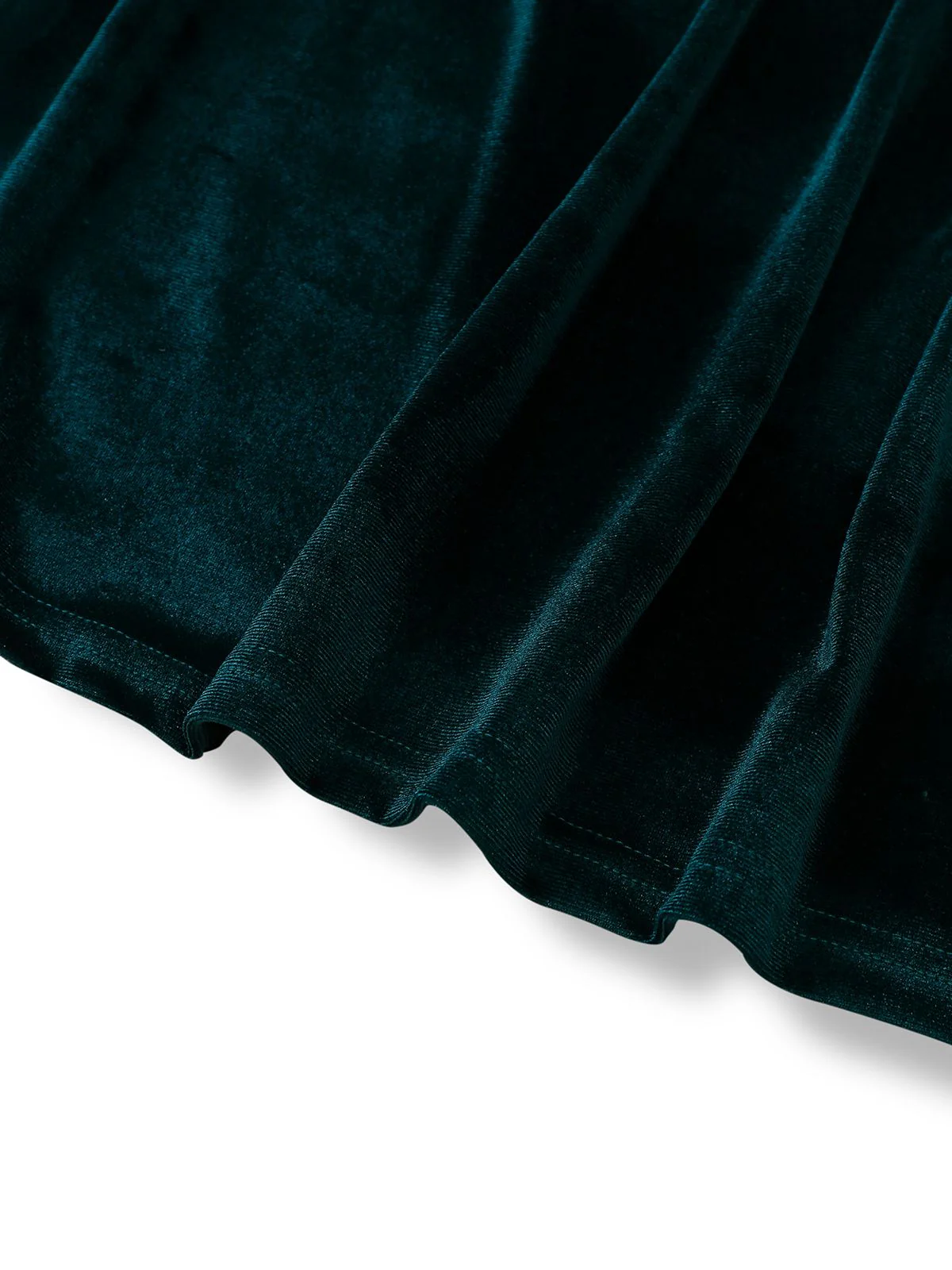 1930er Samt Solide Kurzarm Maxi Kleid - Image 6